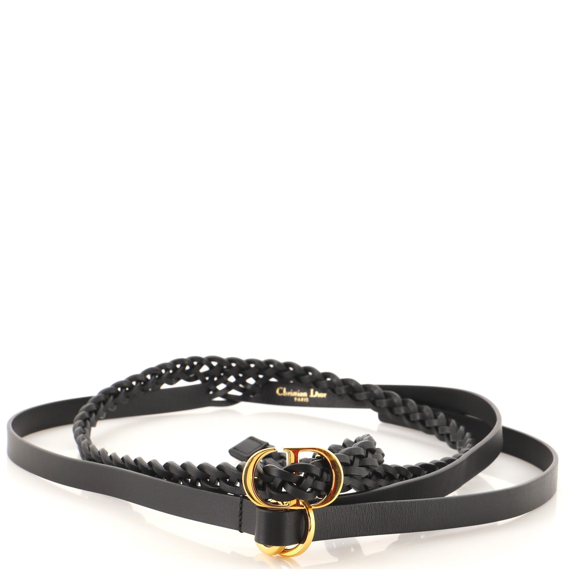 DiorDouble Belt Braided Leather Thin 90