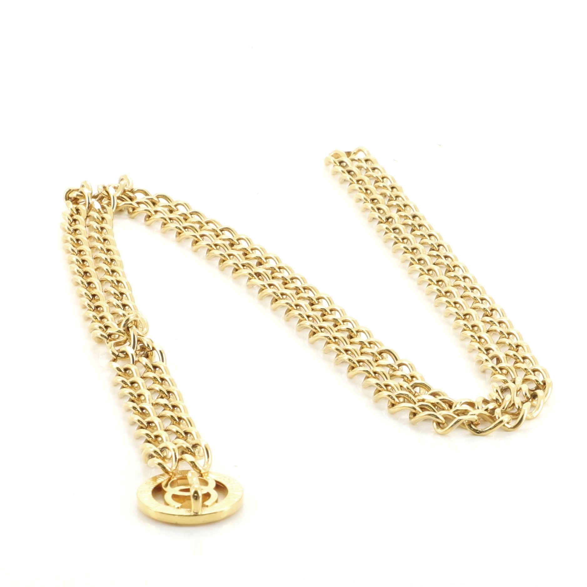 CC Circle Double Chain Belt Metal 75