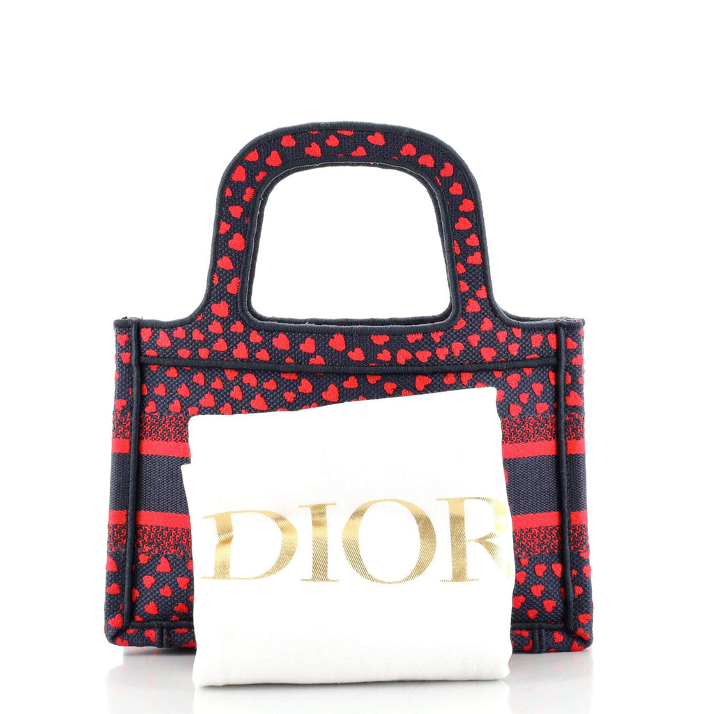 Book Tote I Love Paris Heart Embroidered Canvas Mini