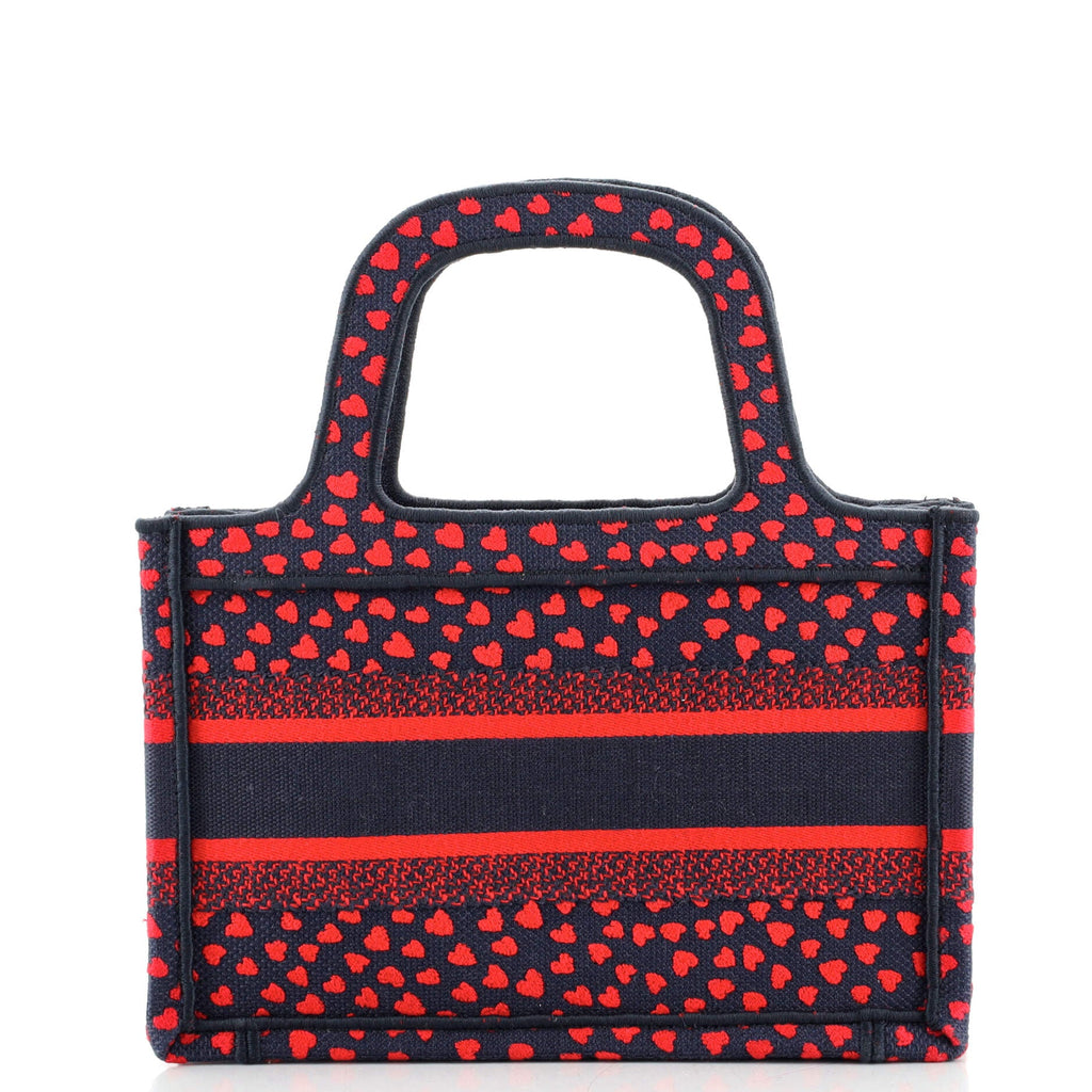 Book Tote I Love Paris Heart Embroidered Canvas Mini