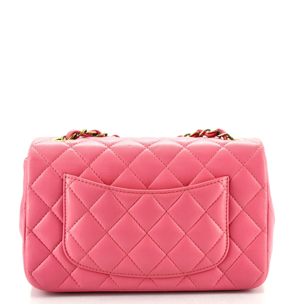 Classic Single Flap Bag Quilted Lambskin with Rainbow Hardware Mini