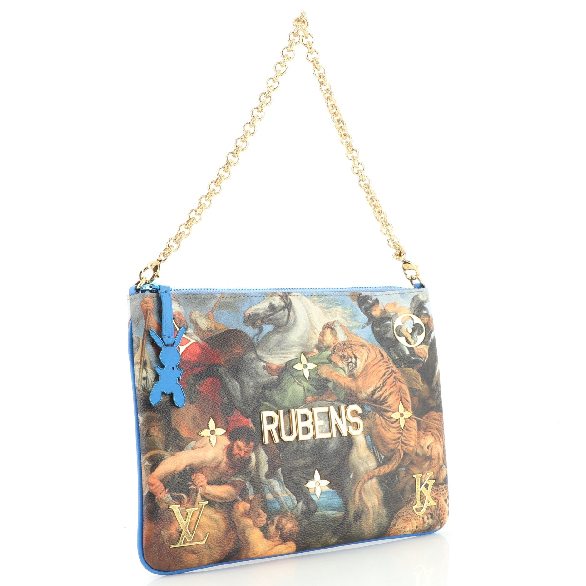 Pochette Clutch Limited Edition Jeff Koons Rubens Print Canvas