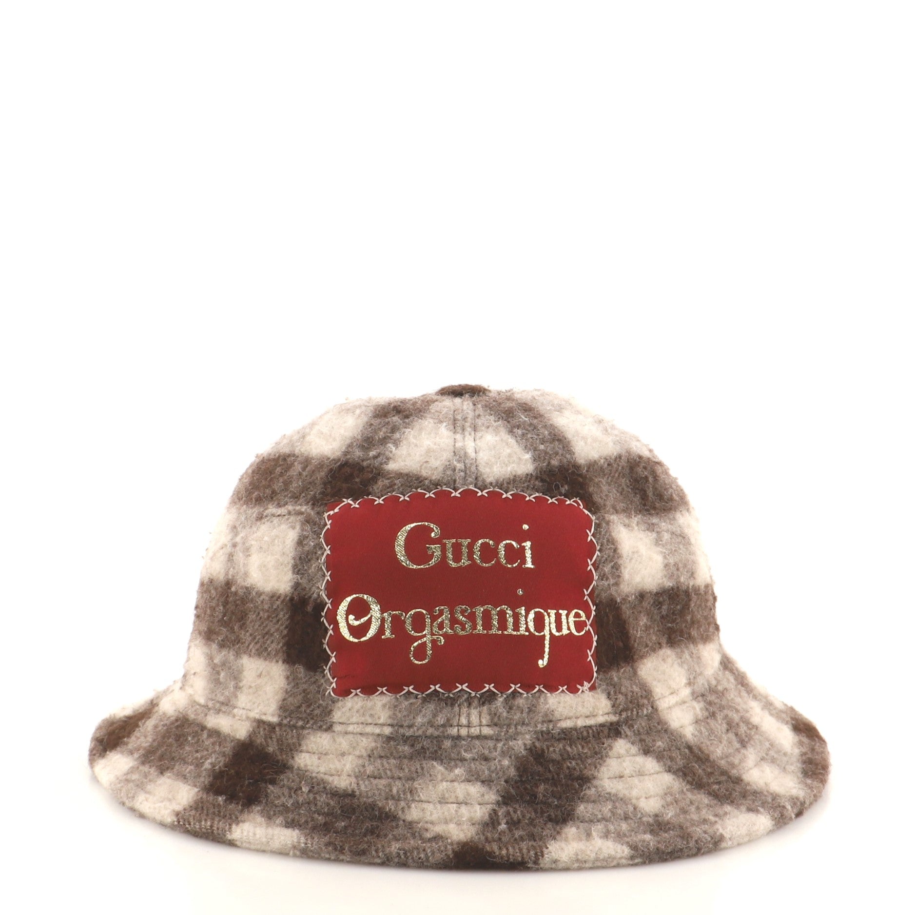 Embroidered Patch Bucket Hat Wool Large
