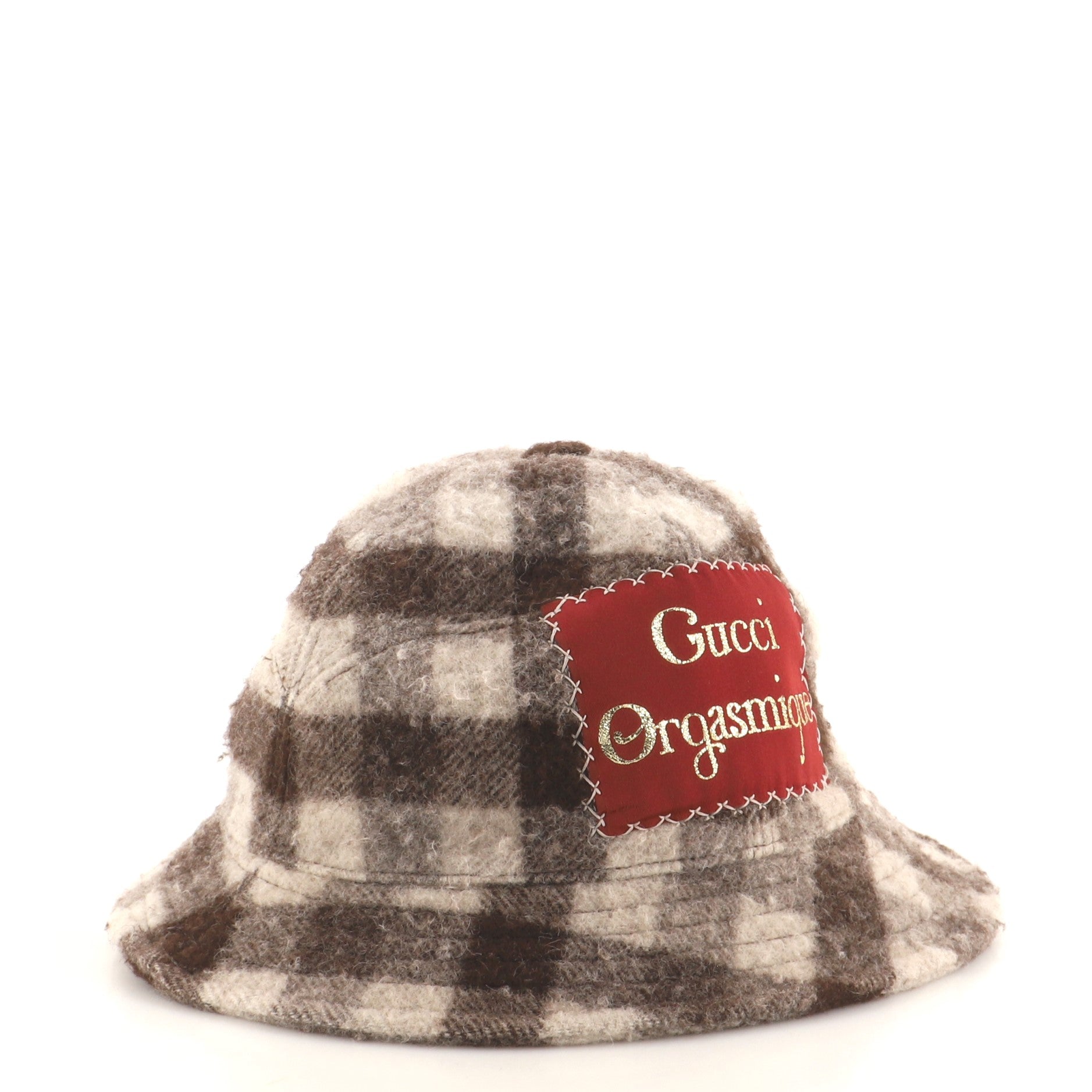 Embroidered Patch Bucket Hat Wool Large