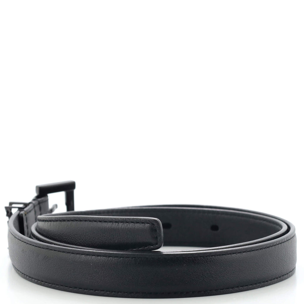 Classic Monogram Square Buckle Belt Leather Thin 75