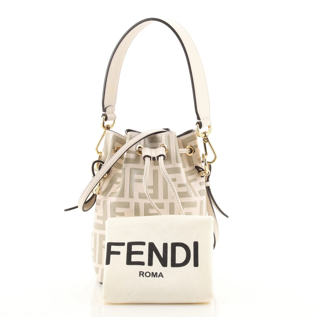 Mon Tresor Bucket Bag Zucca Embossed Leather Mini