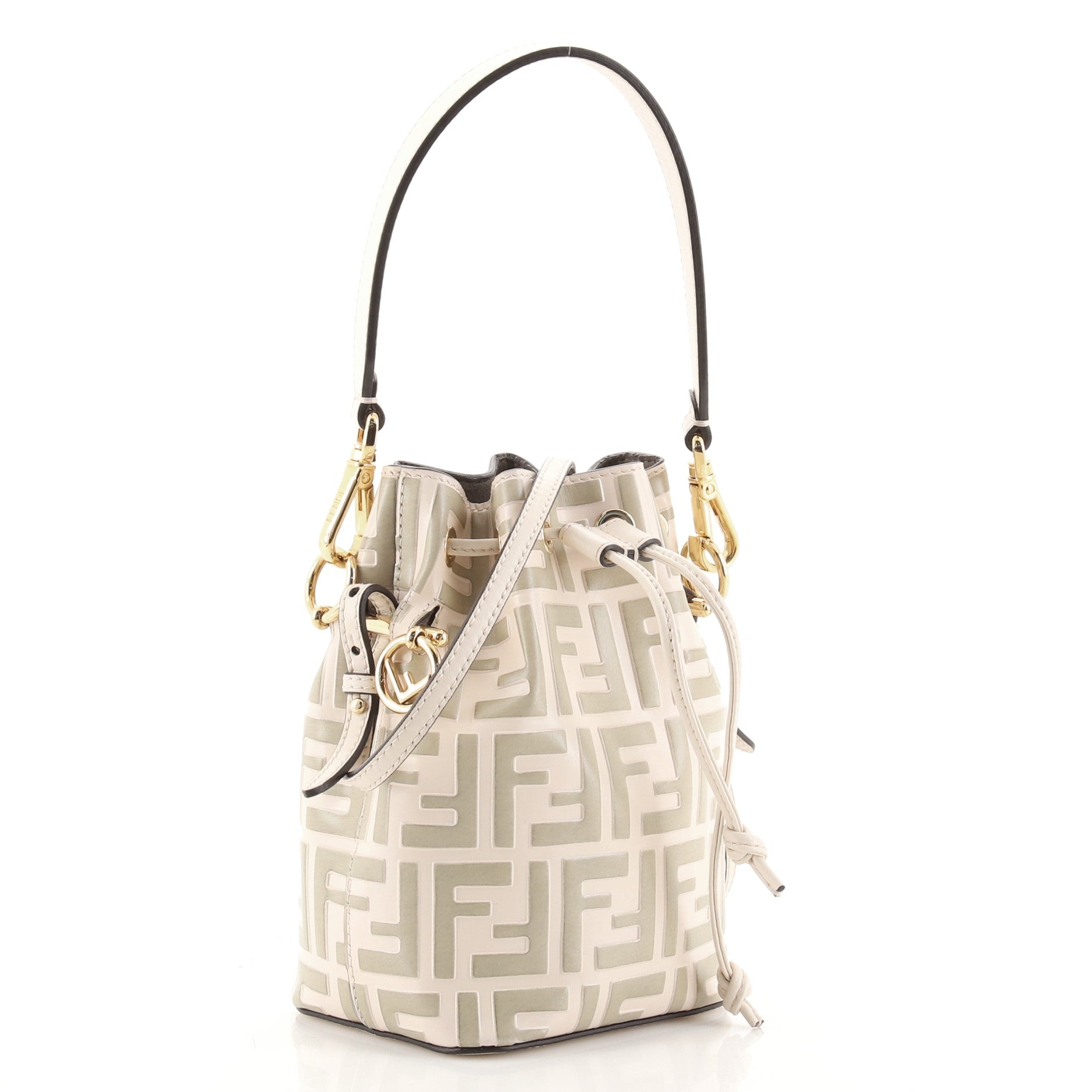 Mon Tresor Bucket Bag Zucca Embossed Leather Mini