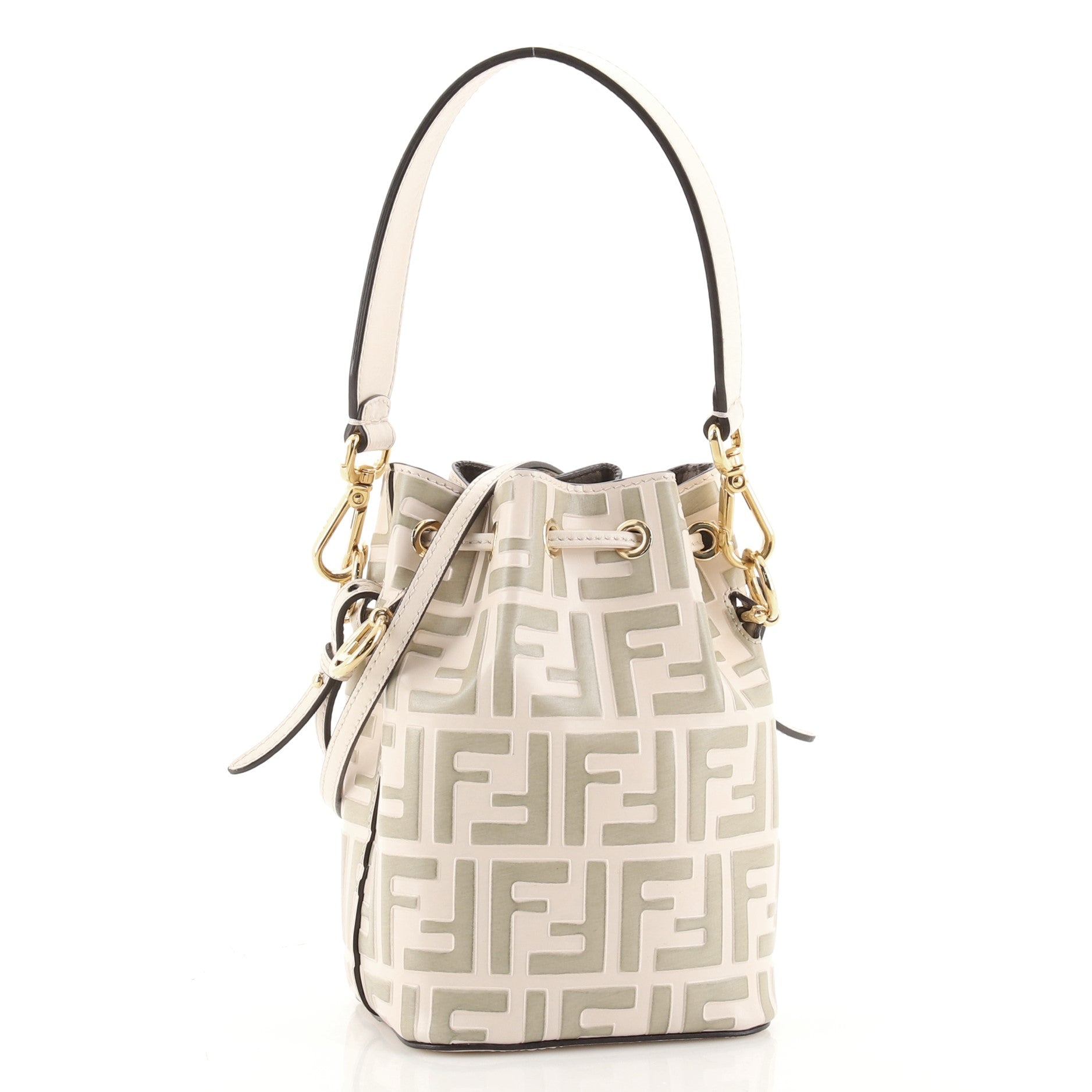 Mon Tresor Bucket Bag Zucca Embossed Leather Mini