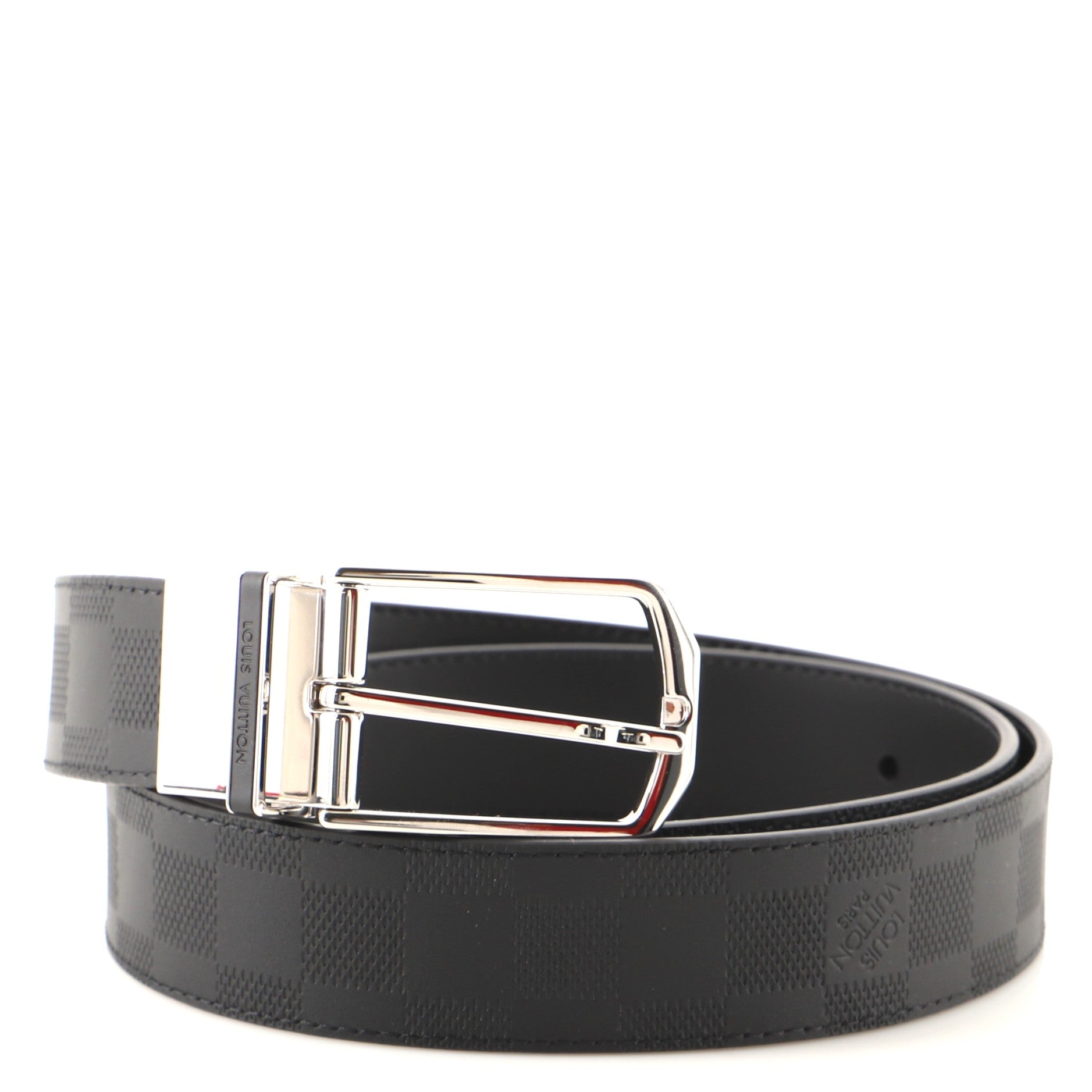 Slender Reversible Belt Damier Infini Leather Medium 90