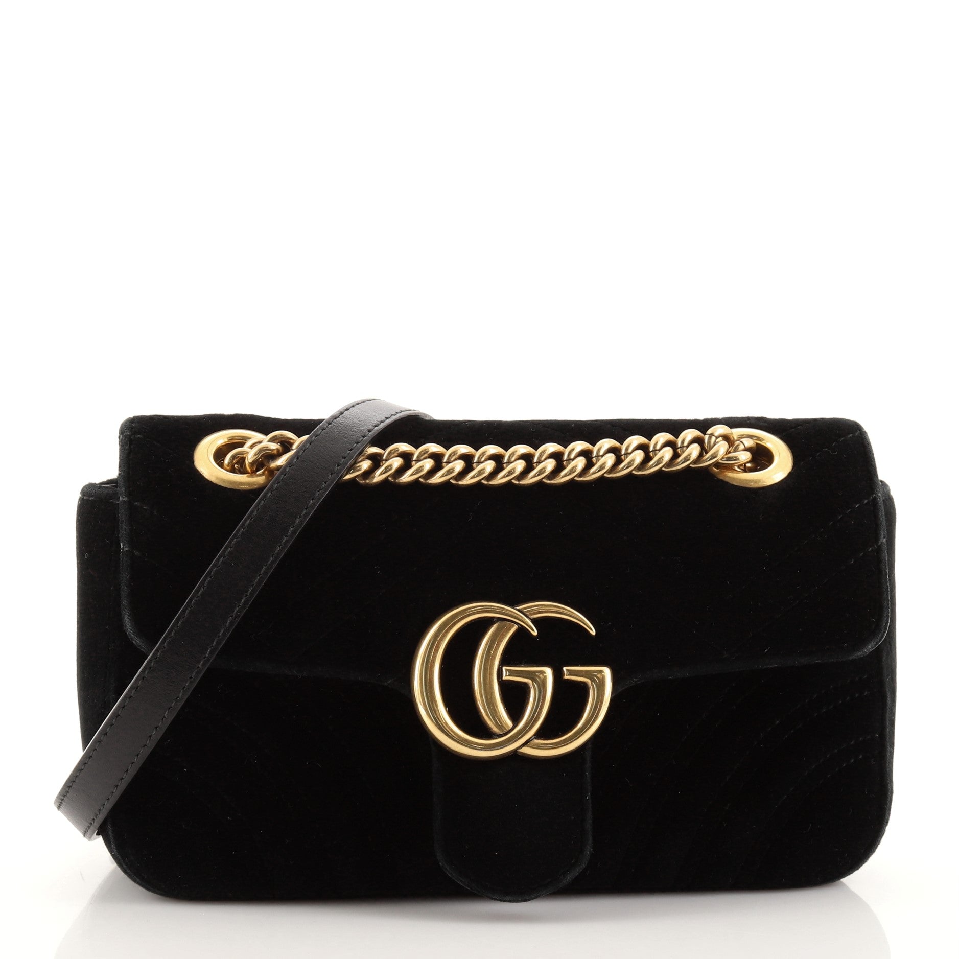 GG Marmont Flap Bag Matelasse Velvet Mini