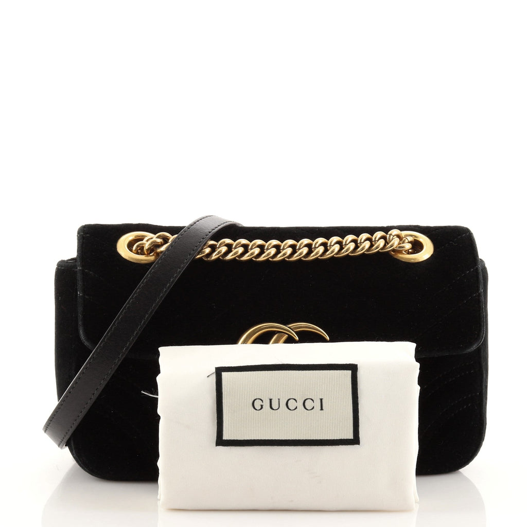GG Marmont Flap Bag Matelasse Velvet Mini
