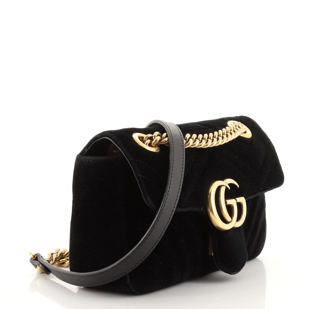 GG Marmont Flap Bag Matelasse Velvet Mini