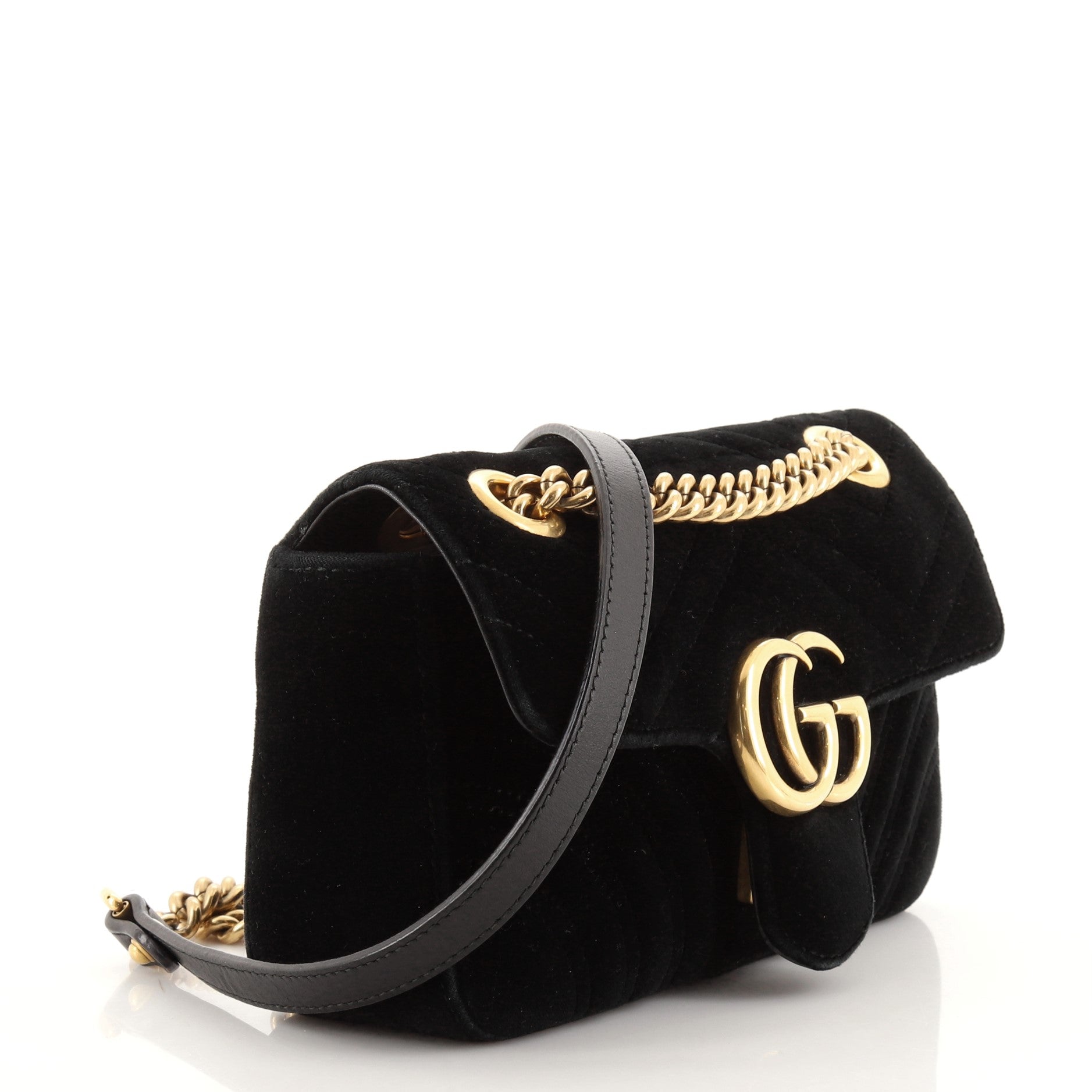 GG Marmont Flap Bag Matelasse Velvet Mini