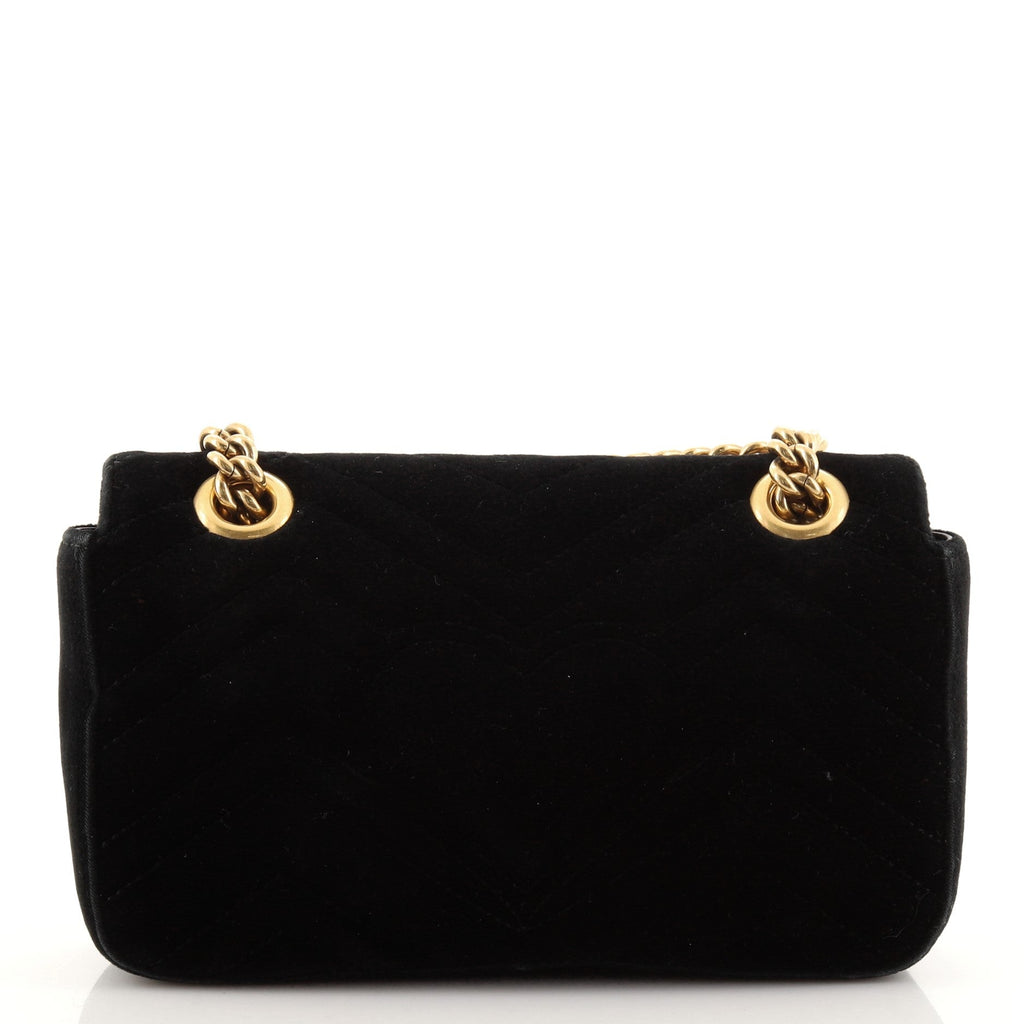 GG Marmont Flap Bag Matelasse Velvet Mini