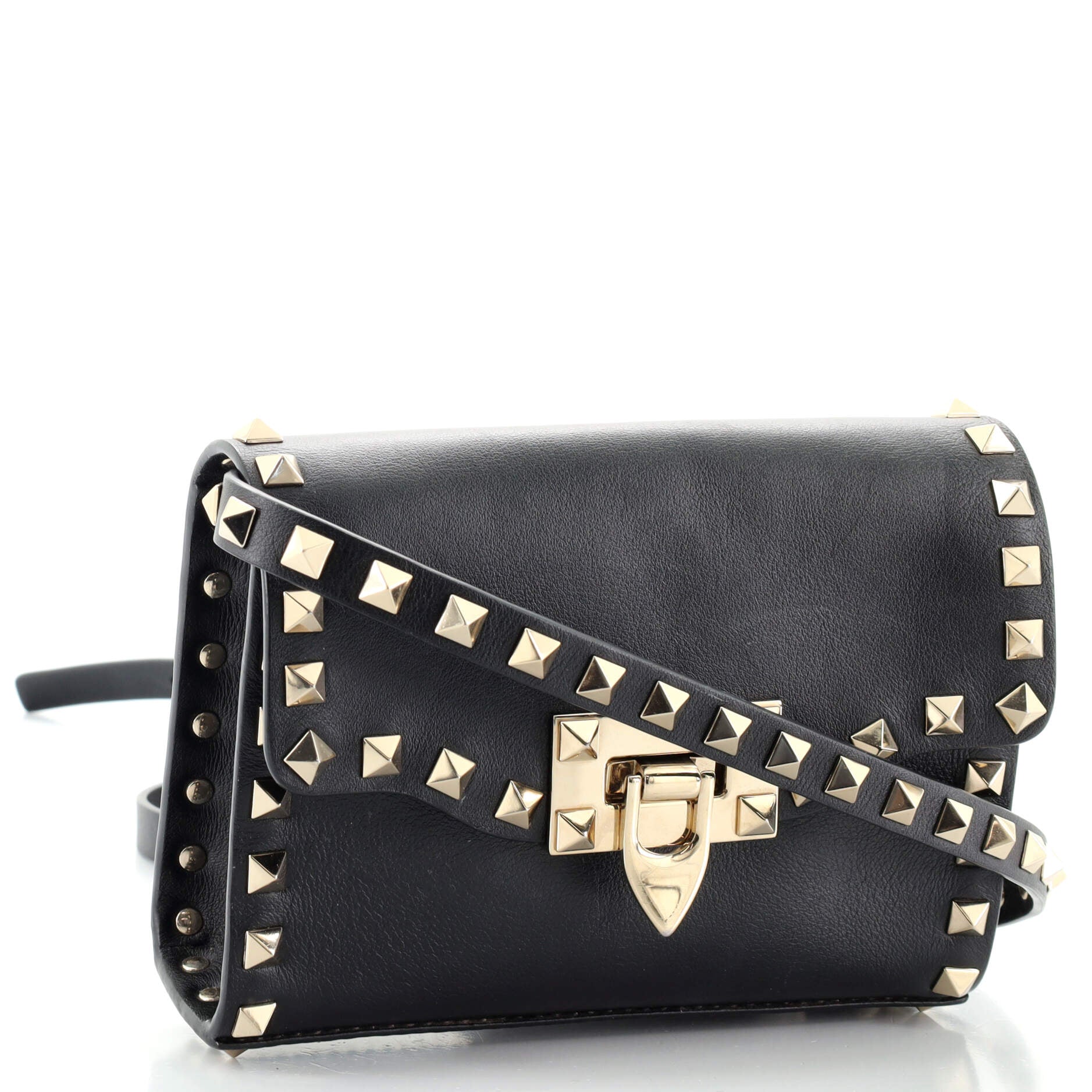 Rockstud Flip Lock Flap Bag Leather Mini