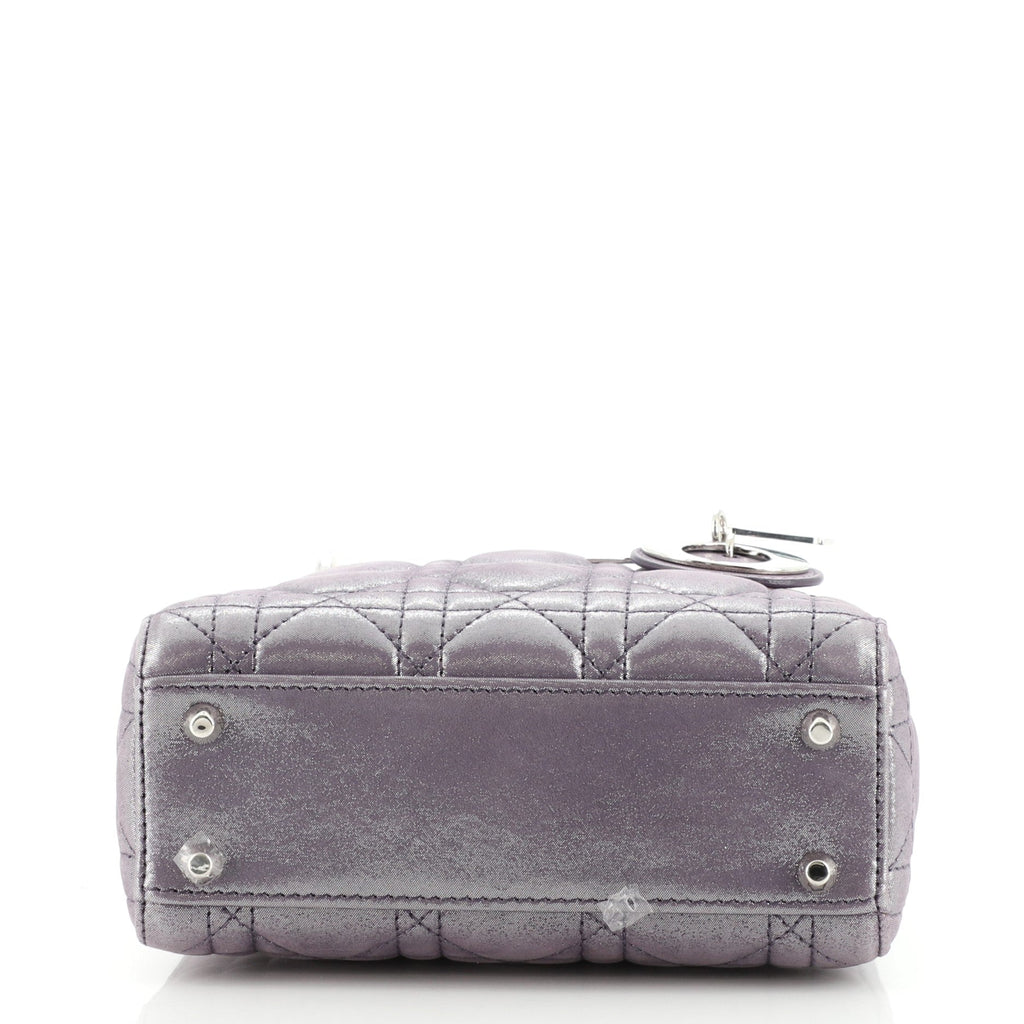 Lady Dior Chain Bag Cannage Quilt Iridescent Leather Mini