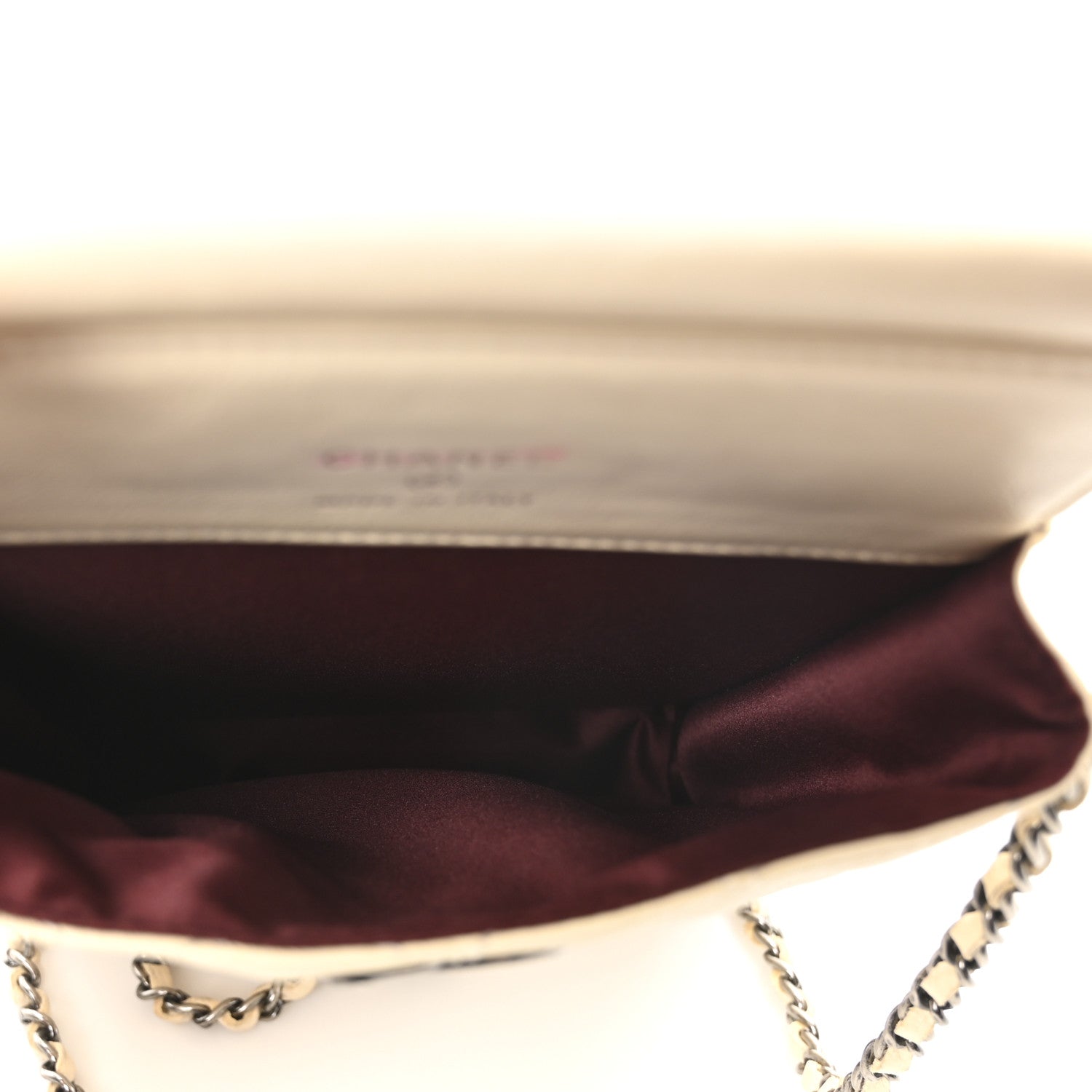 Calfskin Quilted CC Waiter Clutch With Chain White