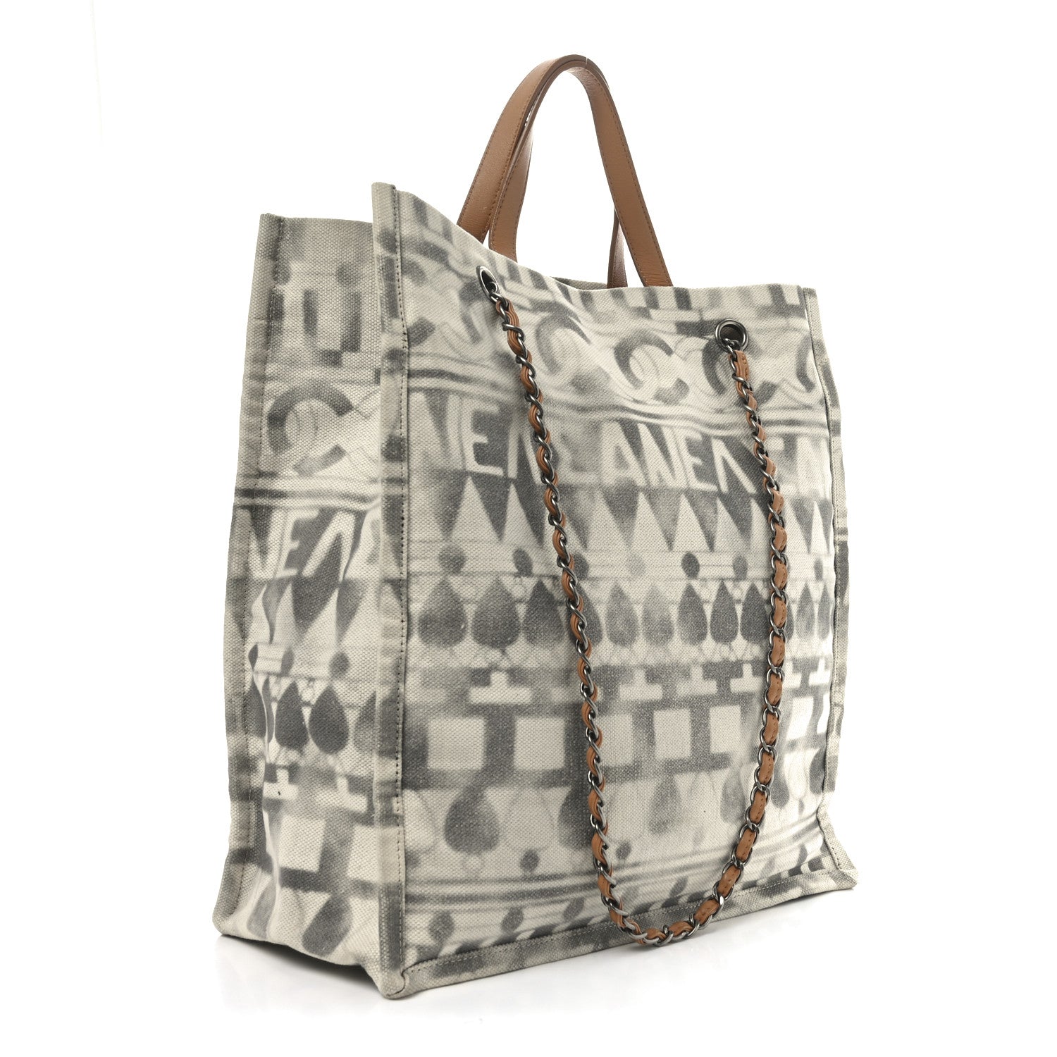 Canvas Small Iliad Shopping Tote Beige