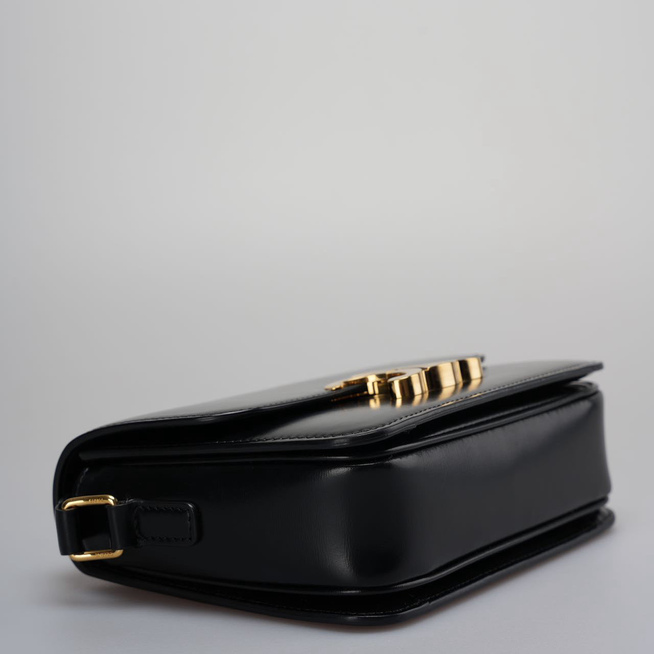 Celine Black Triomphe Crossbody Bag Pre-Owned 2021 Small Calfskin