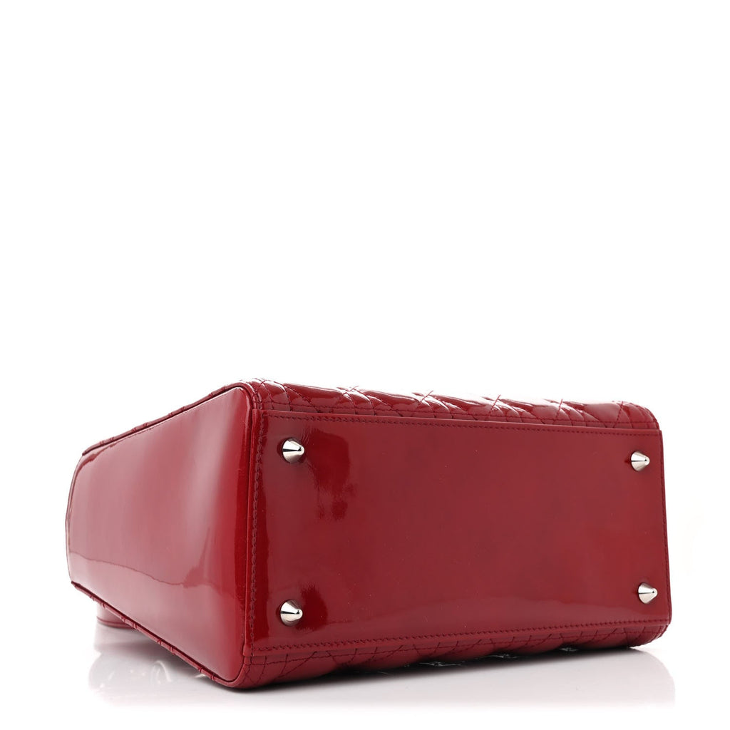 Patent Cannage Medium Lady Dior Red
