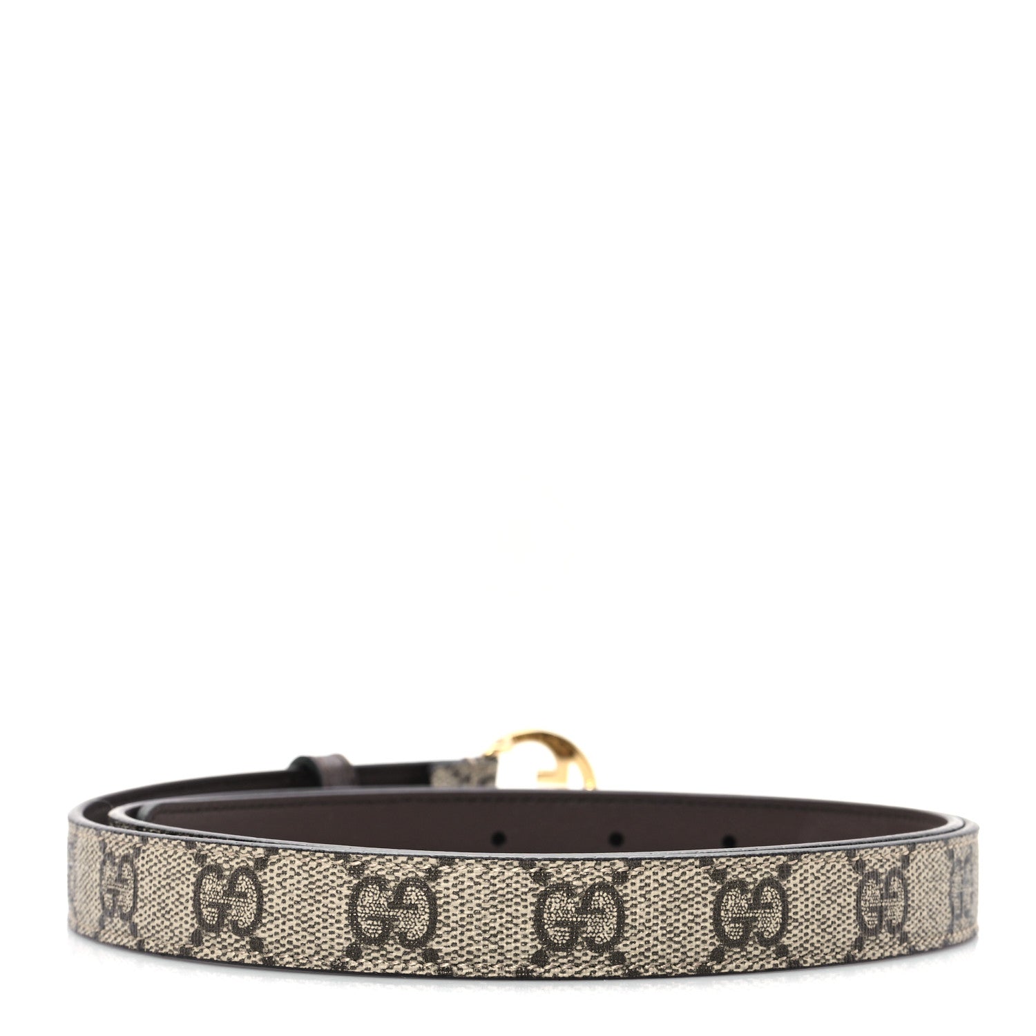 GG Supreme Monogram Textured Dollar Calfskin Blondie 30mm Belt 100 40 Beige Ebony New Acero