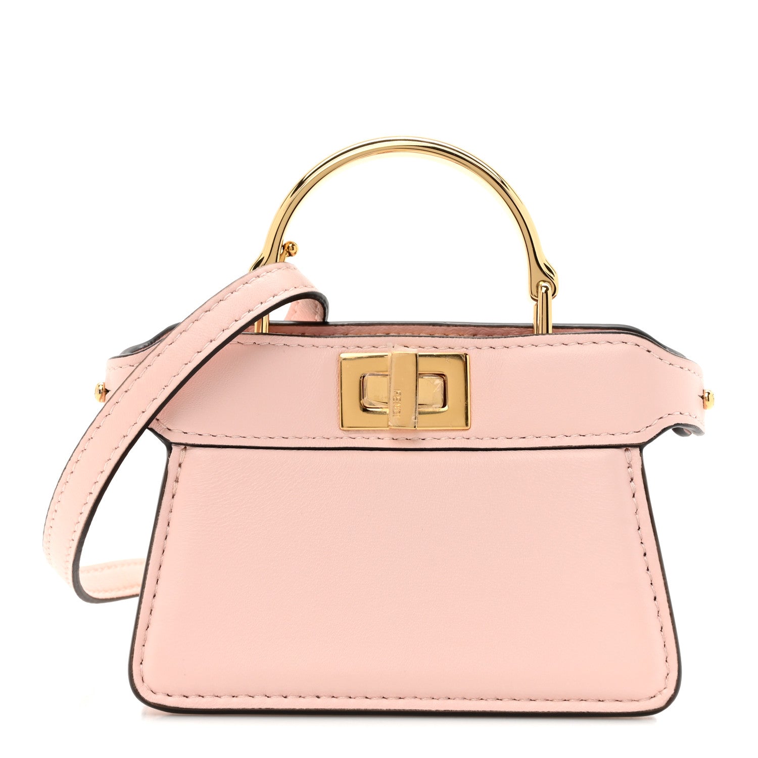 Shiny Nappa Nano Peekaboo Maxi Handle Satchel Rosa Confetto
