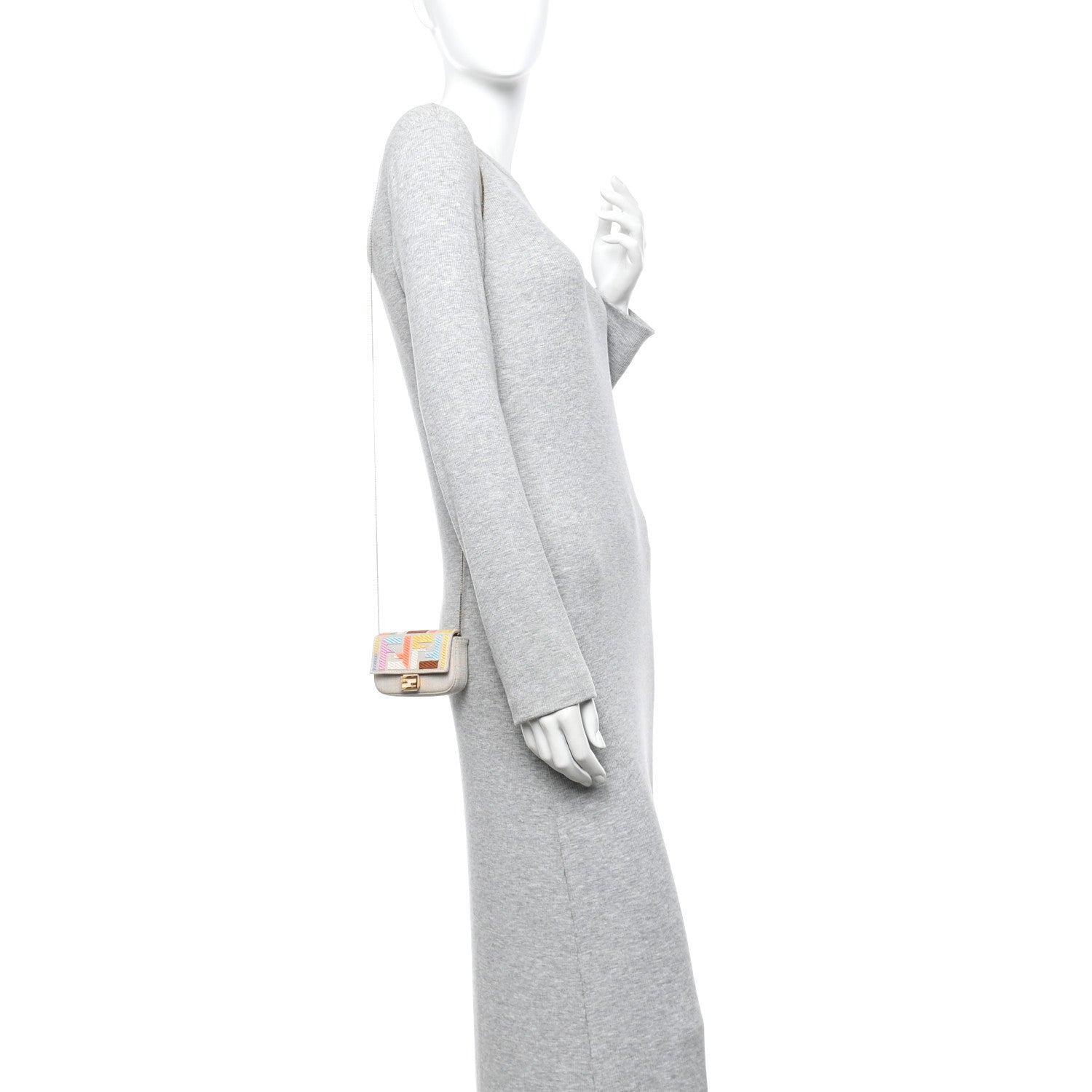 Kuban Canvas FF Embroidered Nano Baguette Charm Grezzo Multicolor