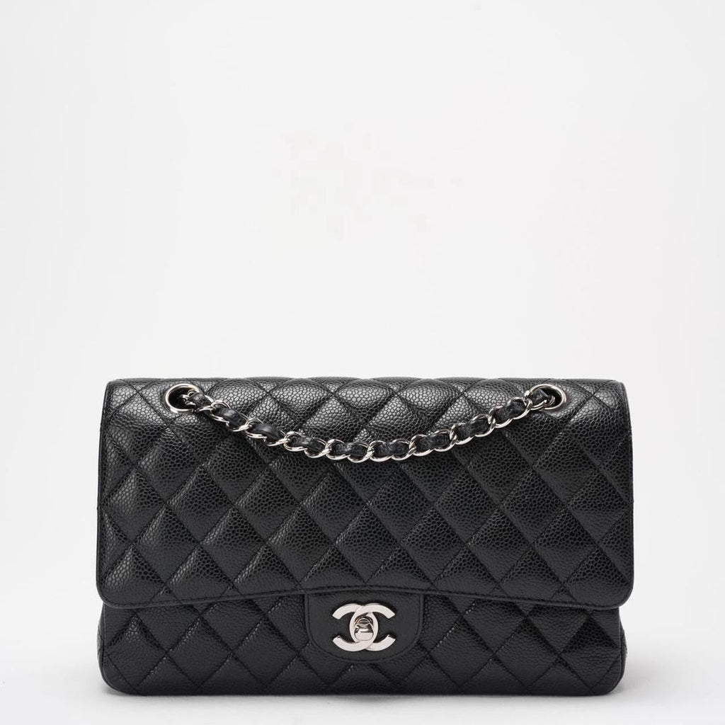Chanel Black Quilted Caviar Medium Classic Double Flap Bag