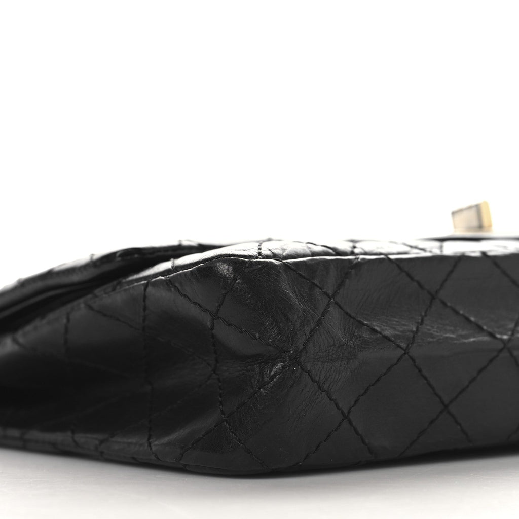 Aged Calfskin Quilted 2.55 Reissue 225 Flap Black