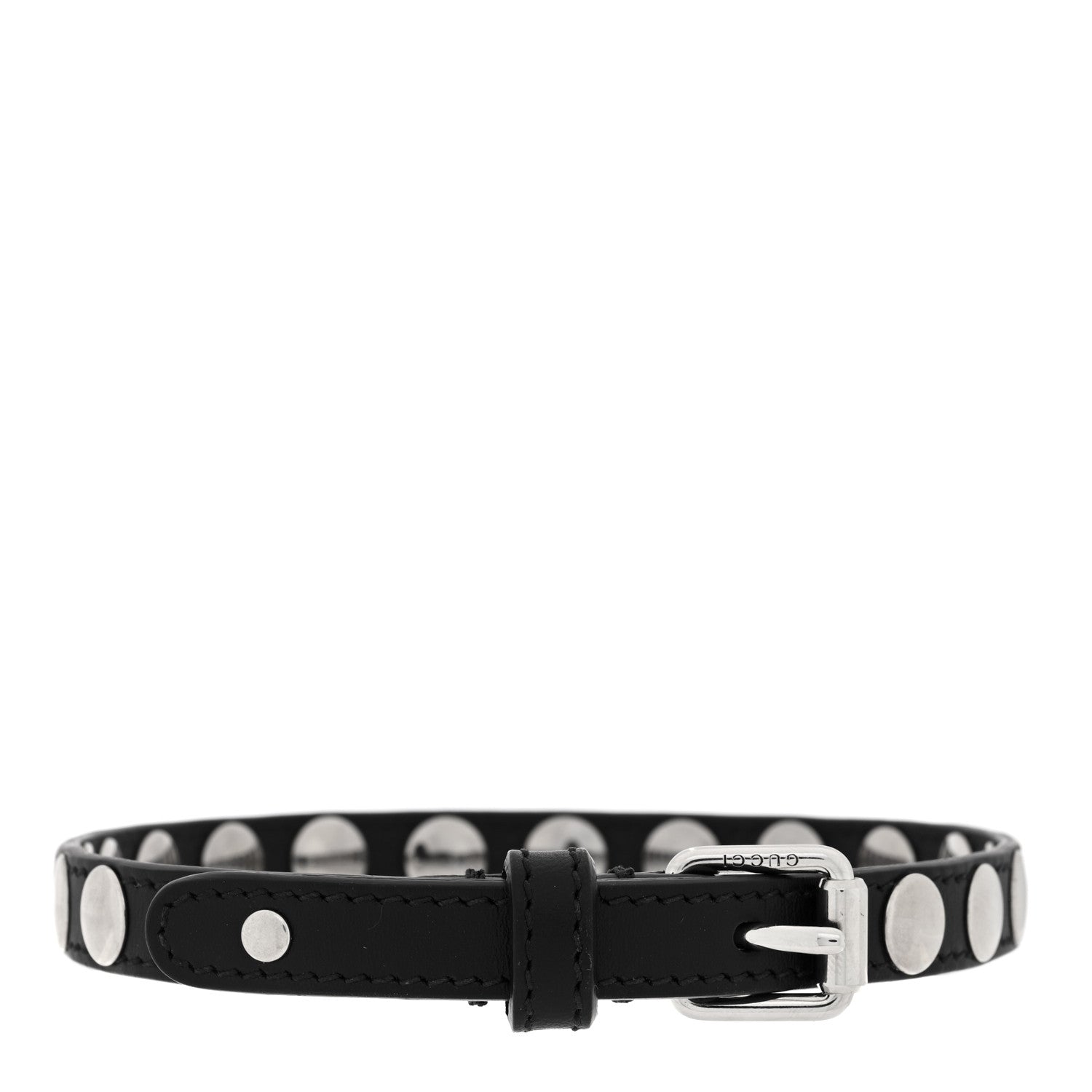 Calfskin Metal Studded Choker Black