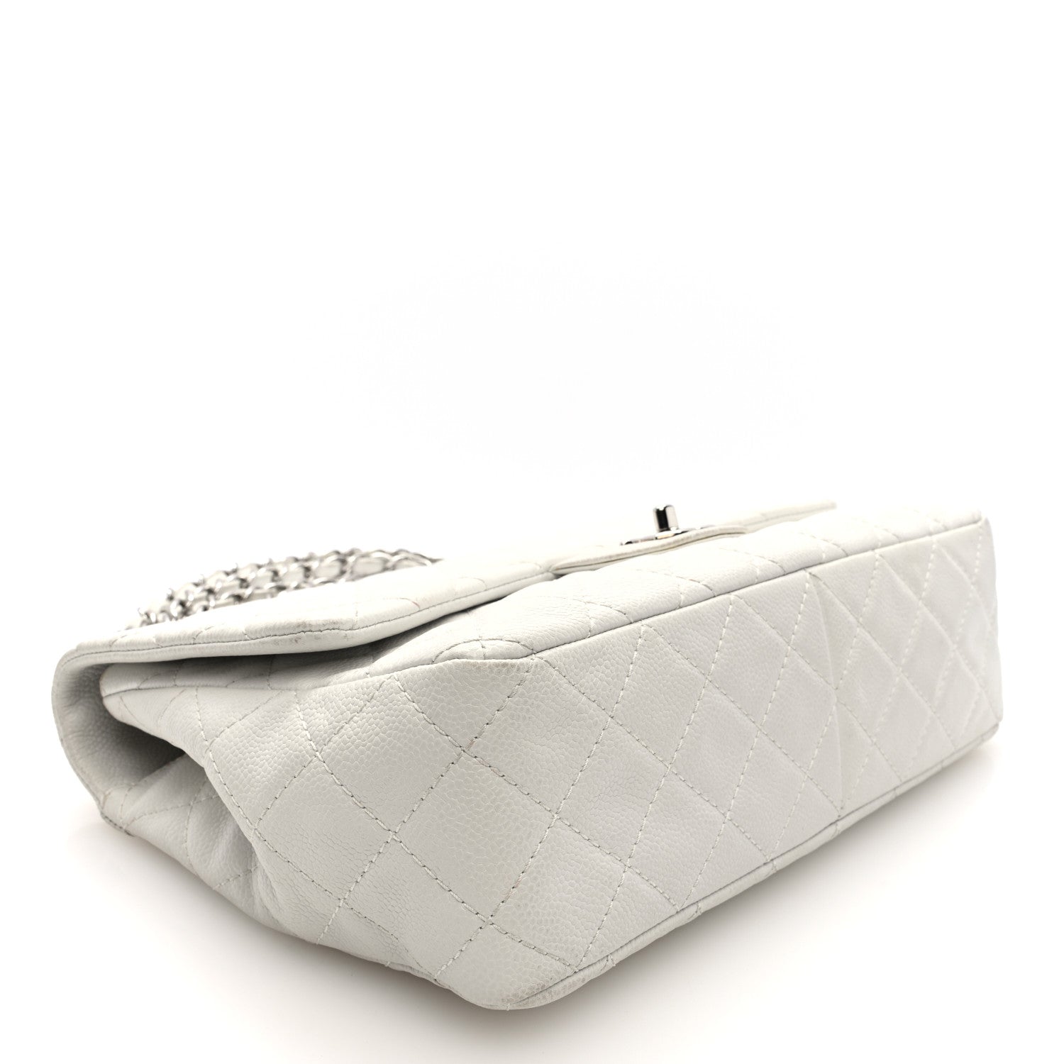 Caviar Quilted Jumbo Single Flap White