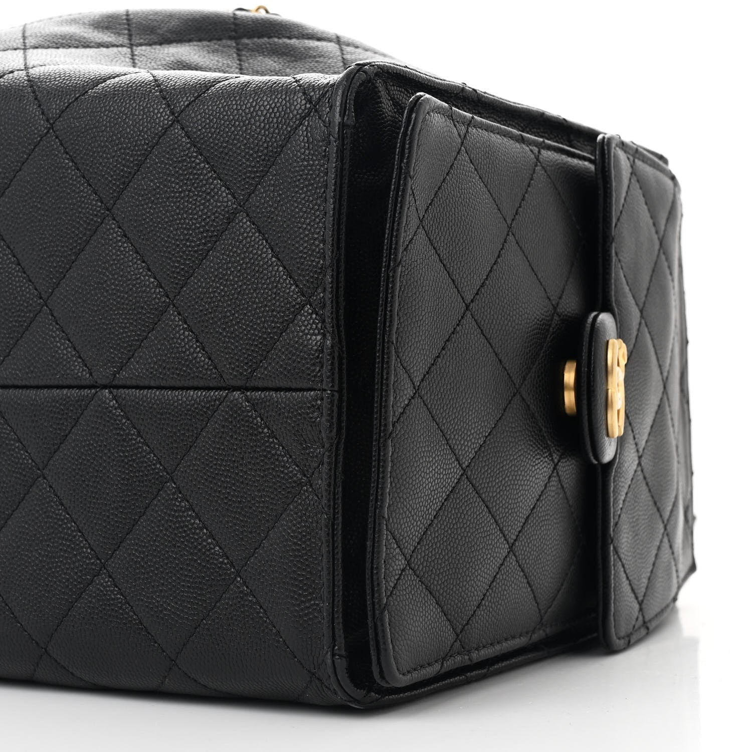 Caviar Quilted Medium Chanel 25 Handbag Black