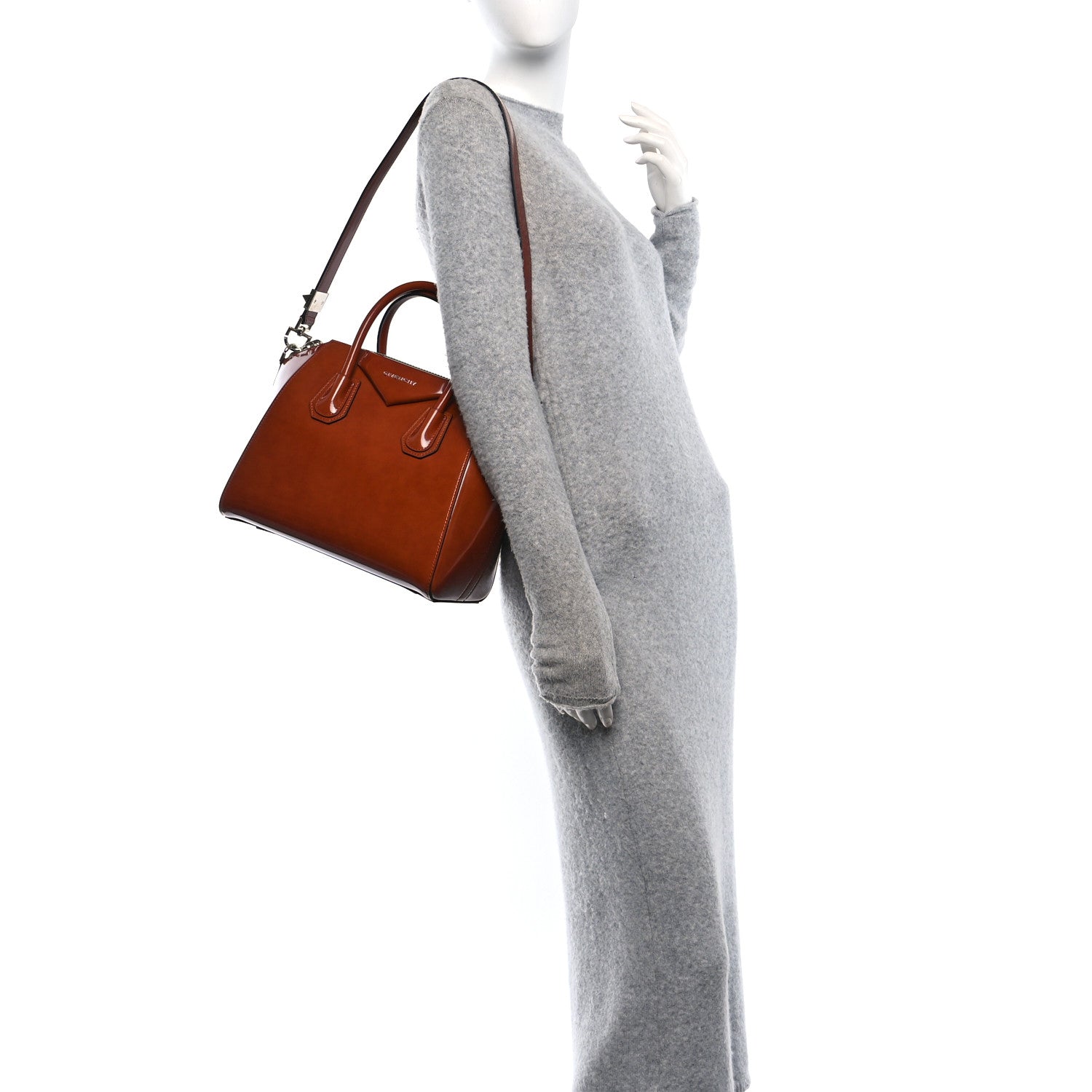 Shiny Lord Calfskin Small Antigona Tan