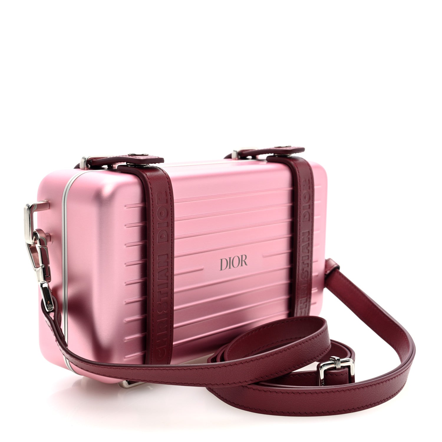 X RIMOWA Aluminum Personal Clutch On Strap Rose