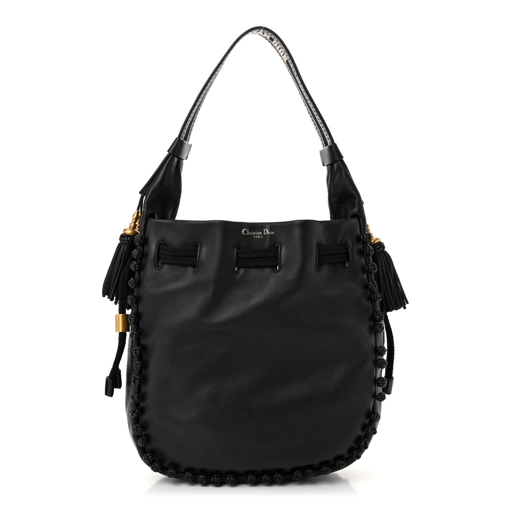 Lambskin Bucket Bag Black