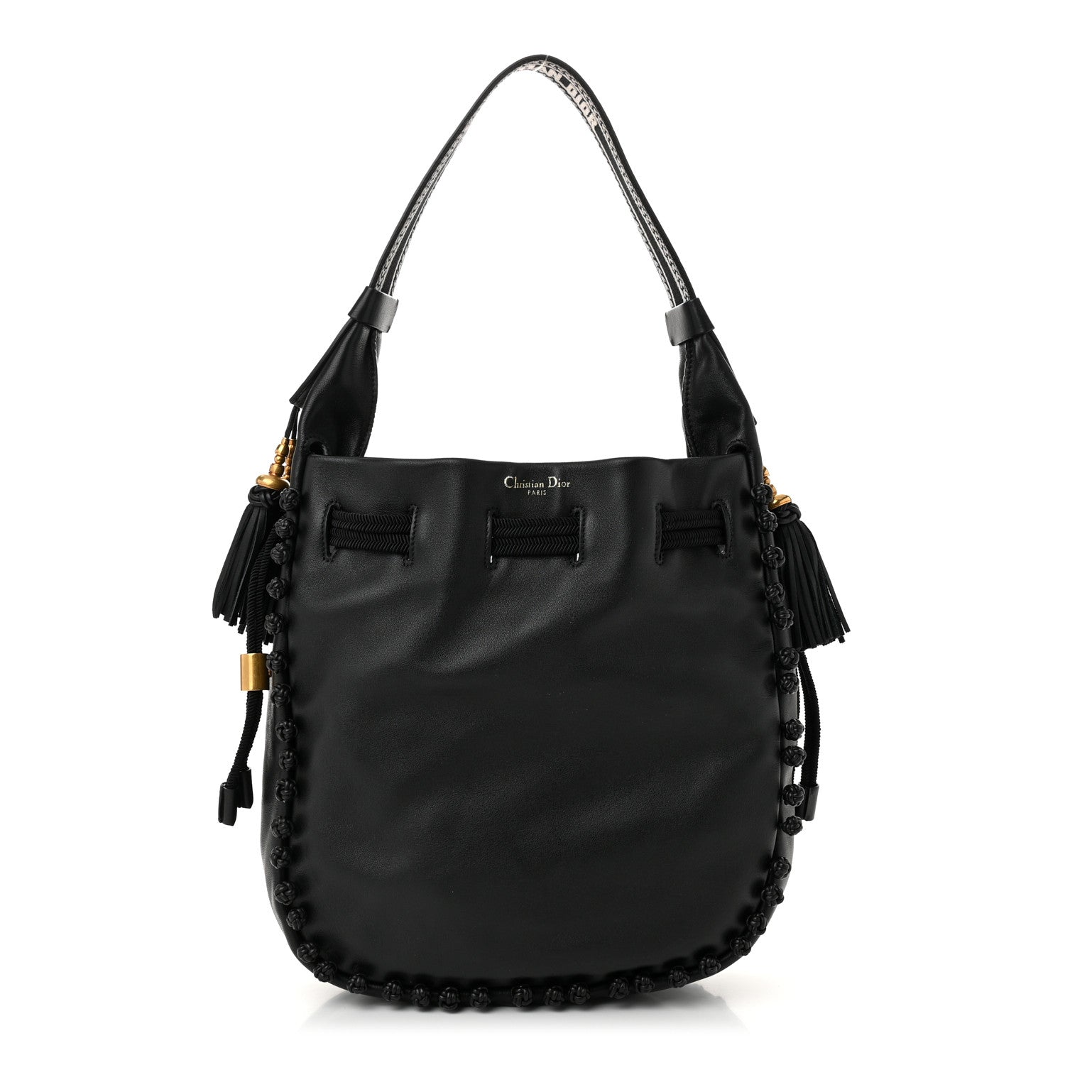 Lambskin Bucket Bag Black