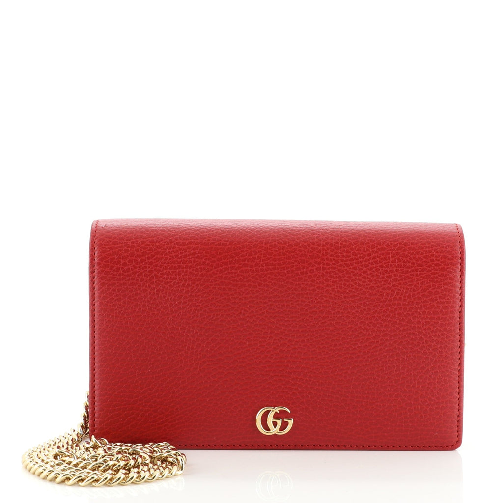 Petite GG Marmont Chain Wallet Leather Mini