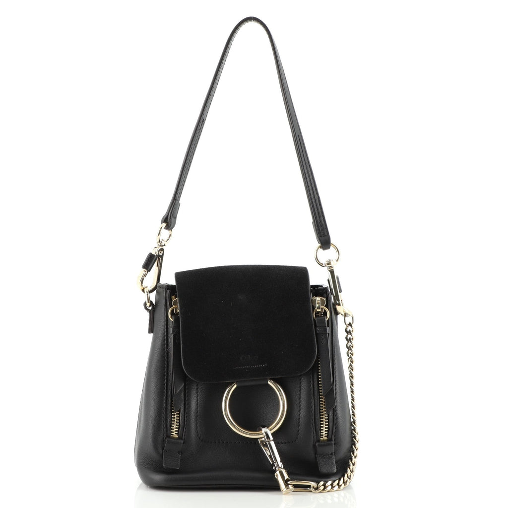 Faye Backpack Leather and Suede Mini
