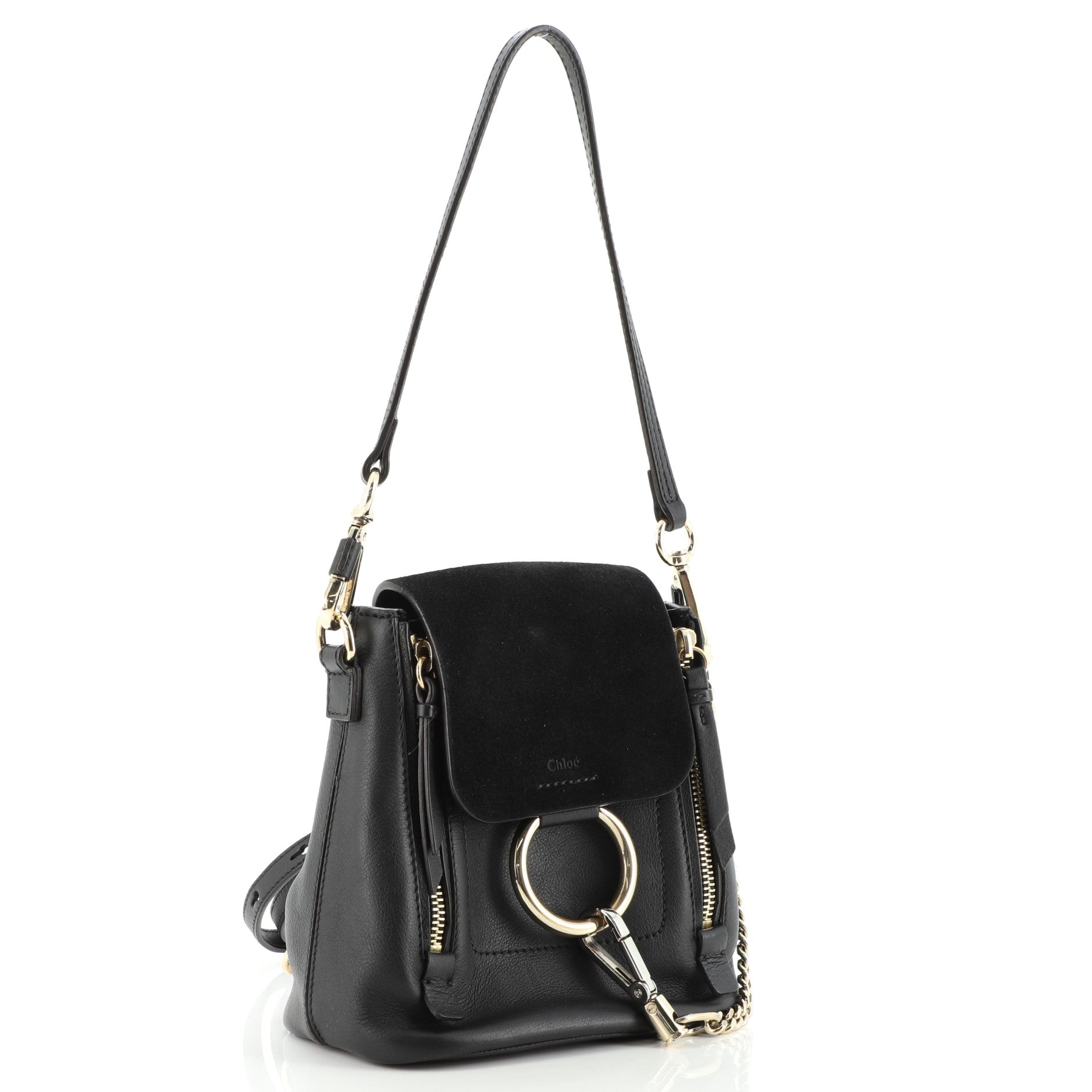Faye Backpack Leather and Suede Mini