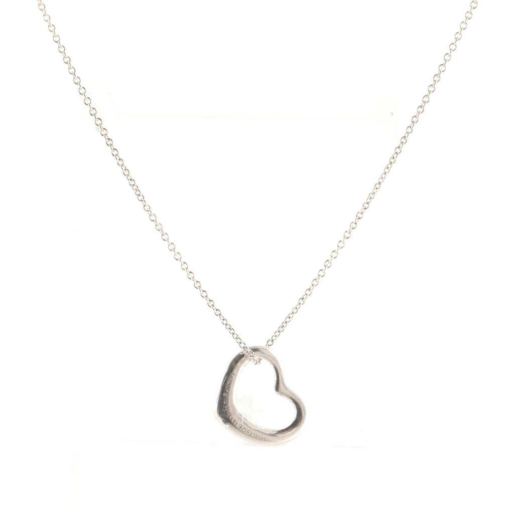 Elsa Peretti Open Heart Pendant Necklace Sterling Silver 16mm