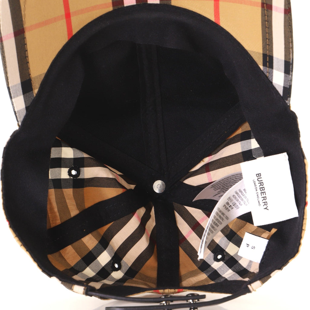Baseball Cap Vintage Check Canvas Small