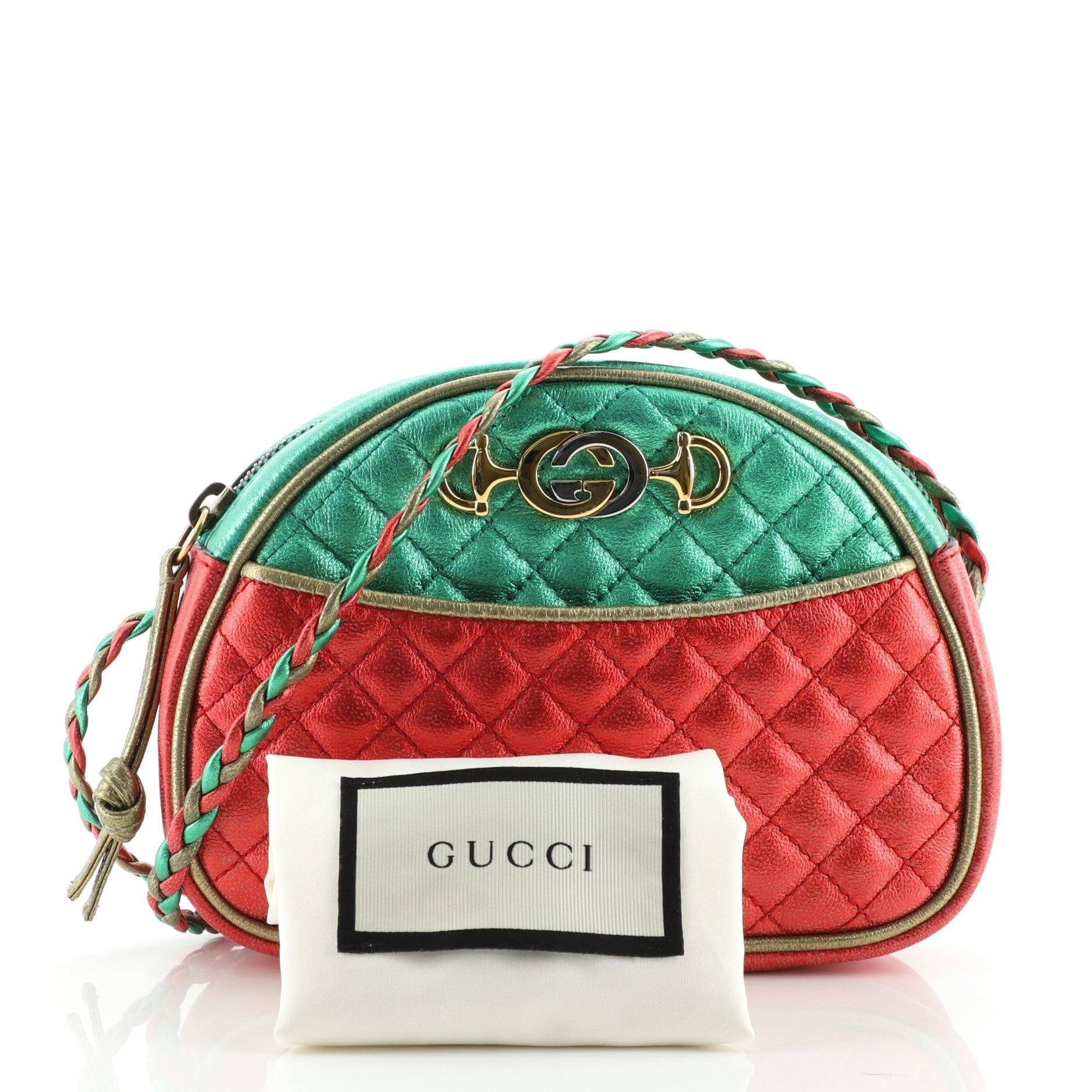 Trapuntata Camera Shoulder Bag Quilted Laminated Leather Mini
