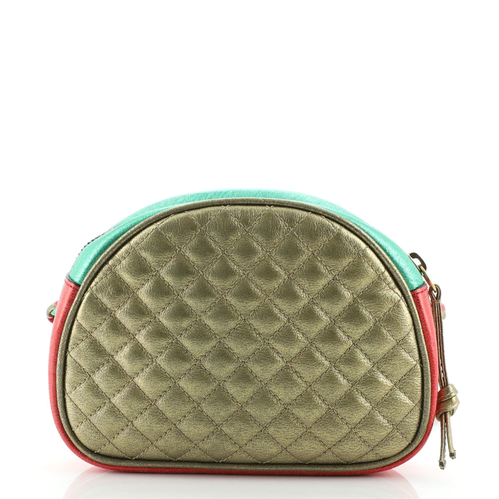 Trapuntata Camera Shoulder Bag Quilted Laminated Leather Mini