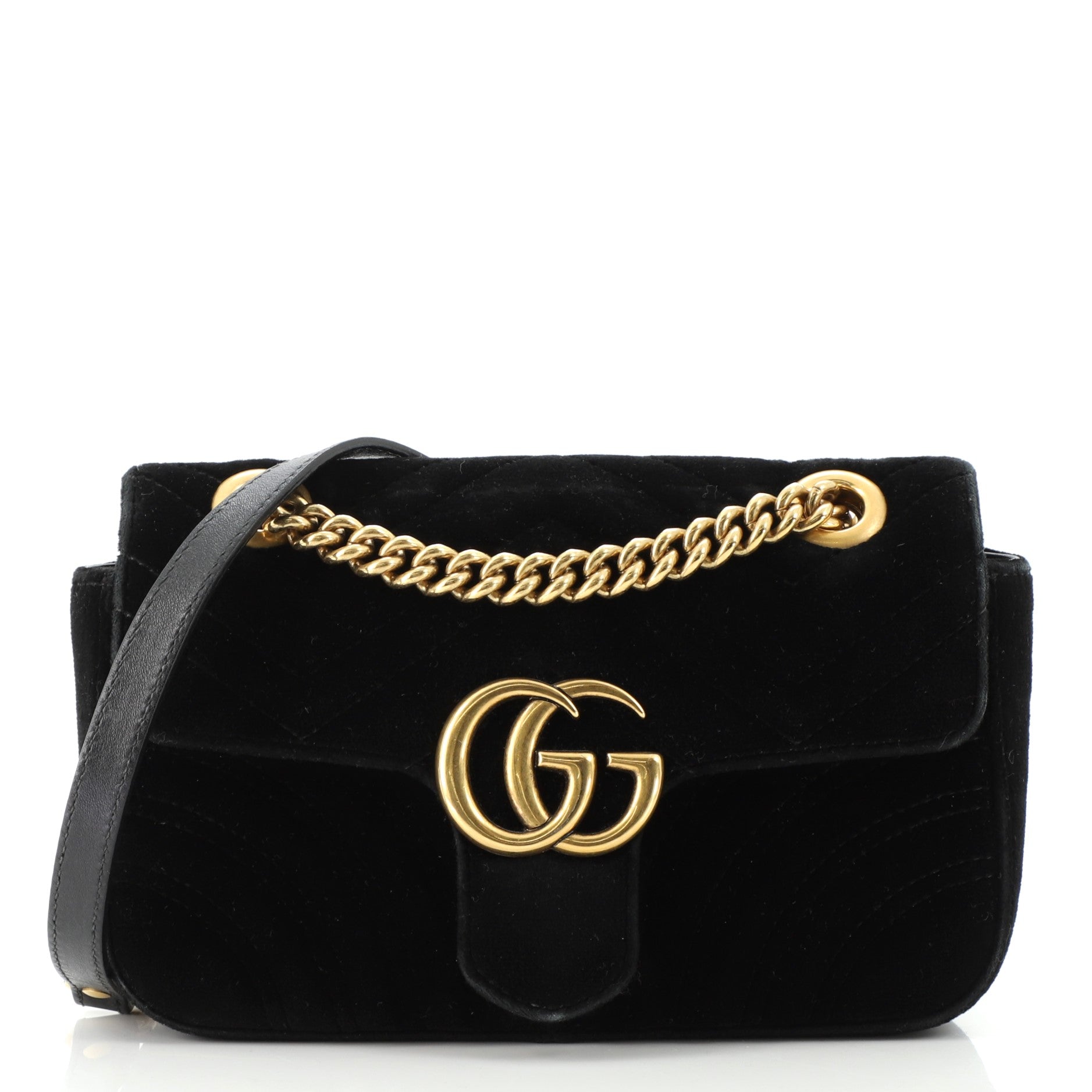 GG Marmont Flap Bag Matelasse Velvet Mini