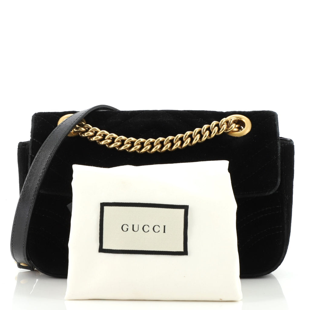 GG Marmont Flap Bag Matelasse Velvet Mini