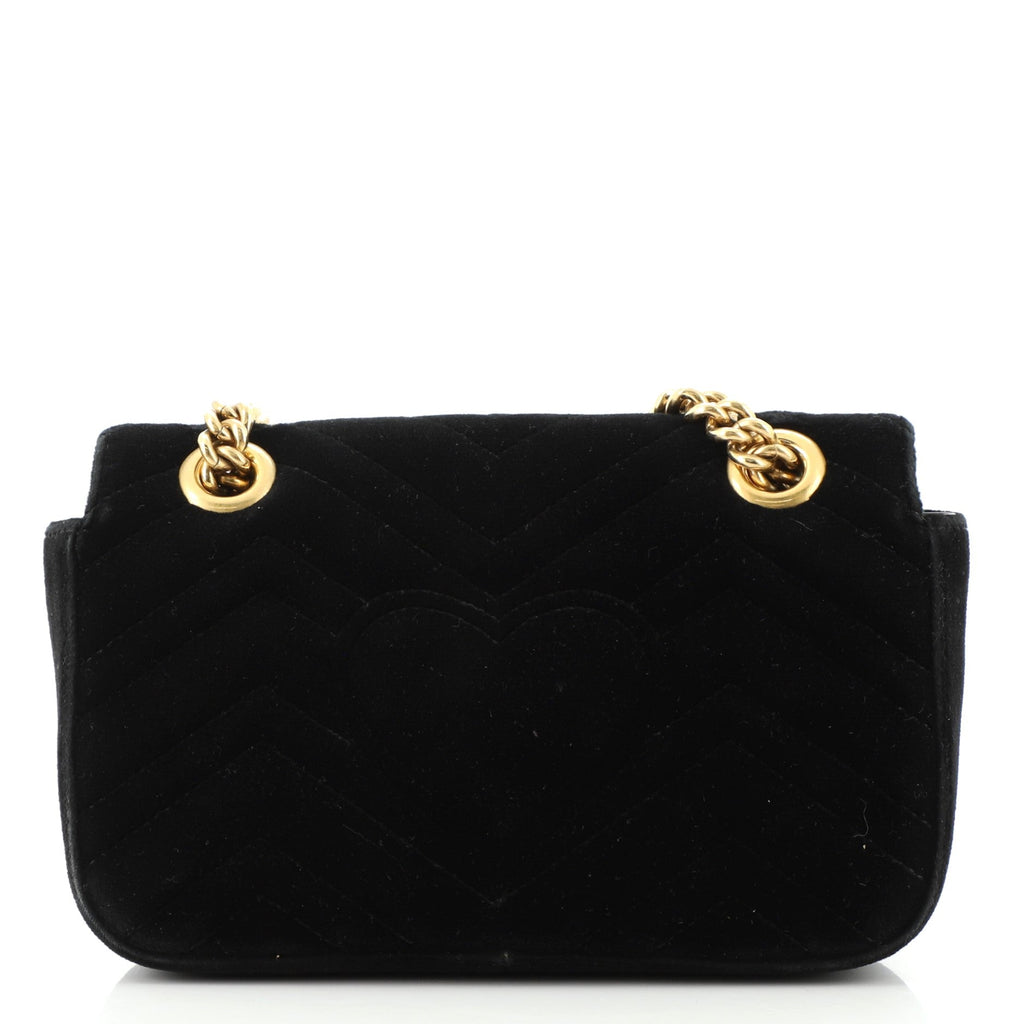 GG Marmont Flap Bag Matelasse Velvet Mini