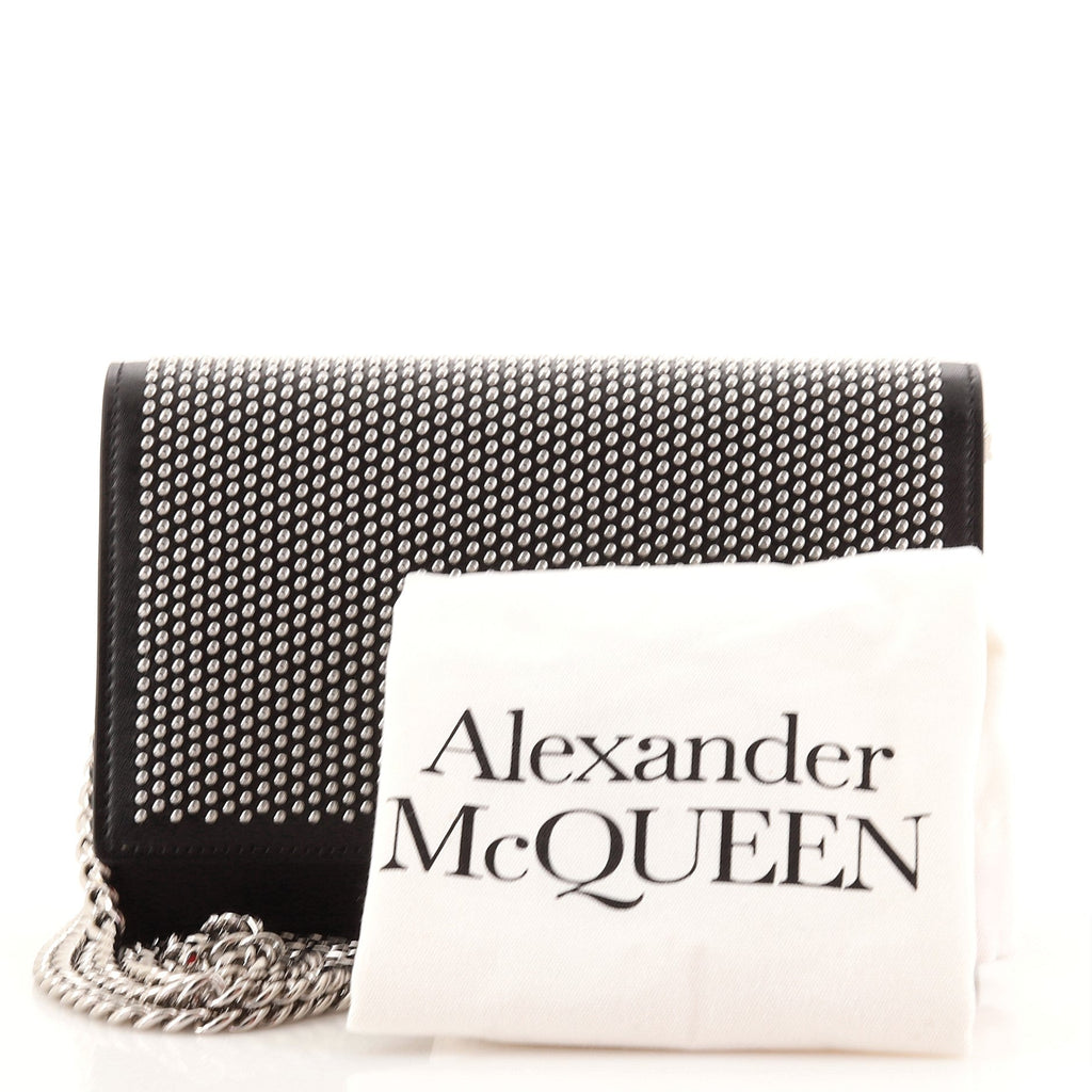 Skull Chain Crossbody Bag Studded Leather Mini