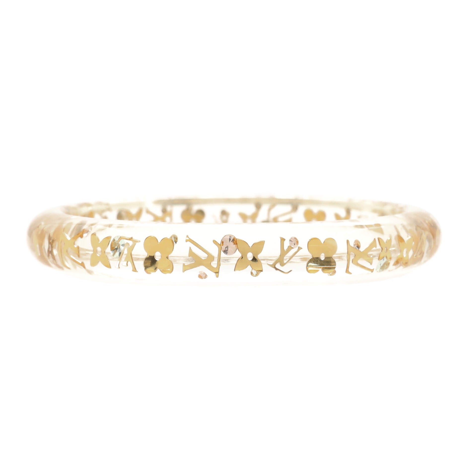 Inclusion Bangle Bracelet Resin with Crystals PM