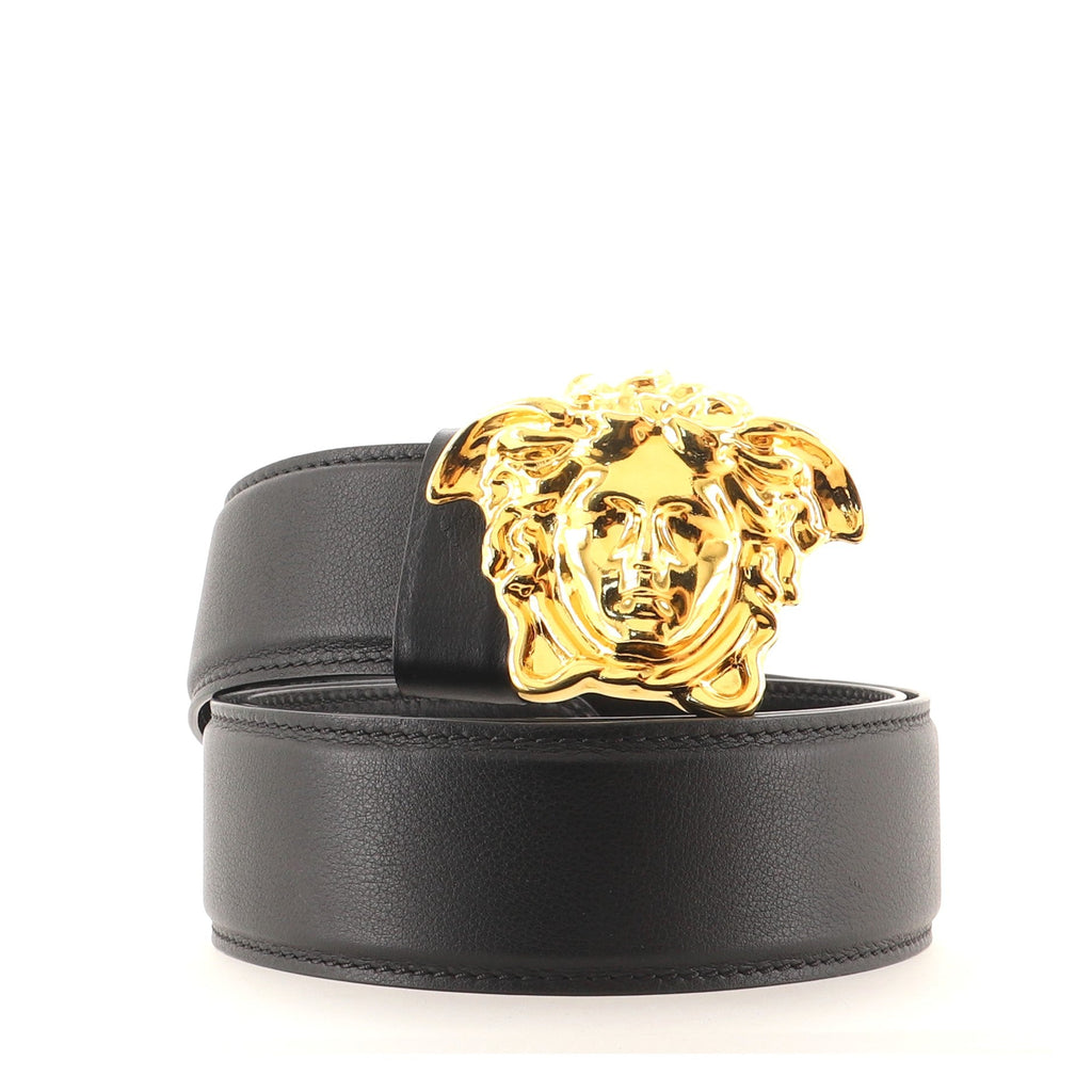 Medusa Buckle Belt Leather Wide 85
