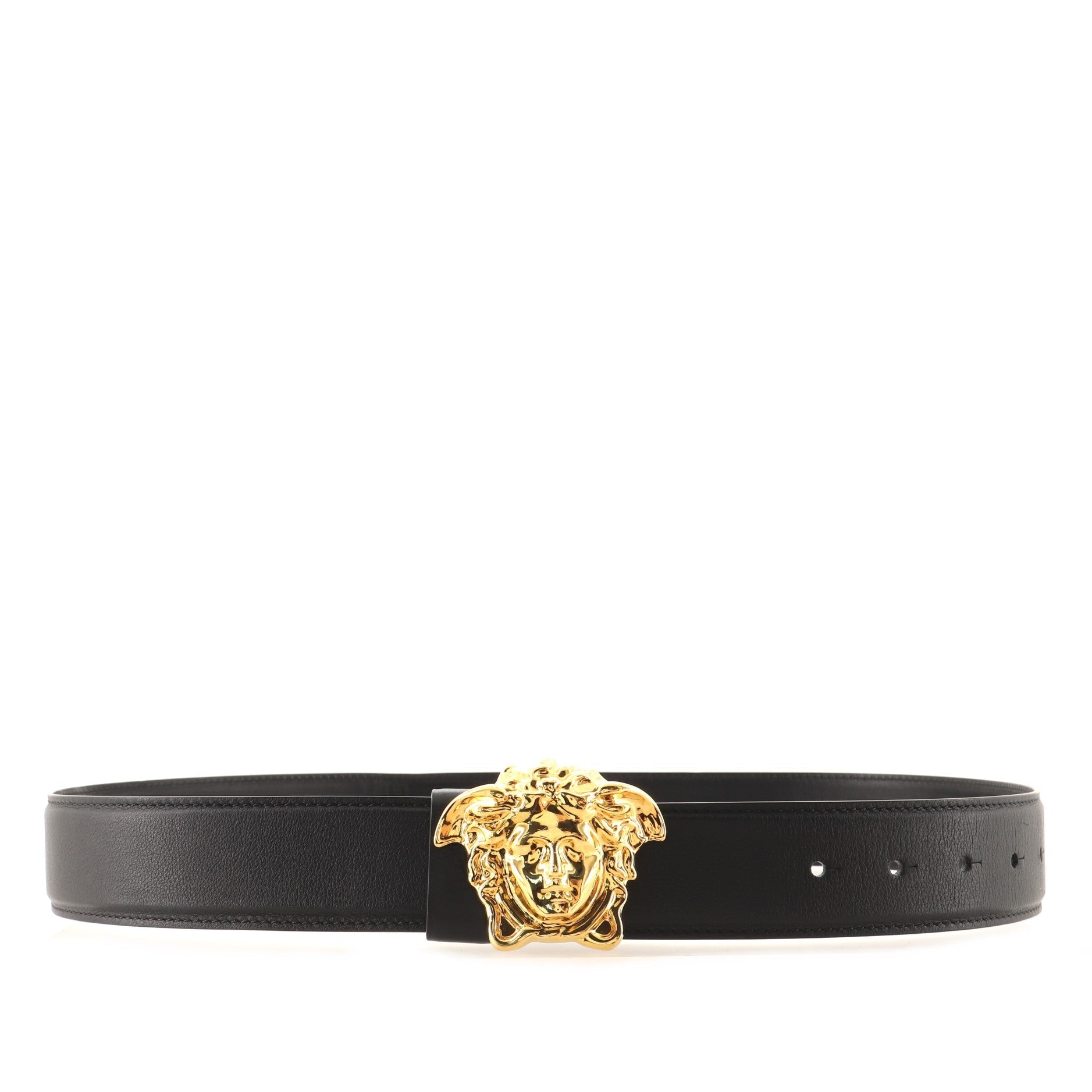 Medusa Buckle Belt Leather Wide 85